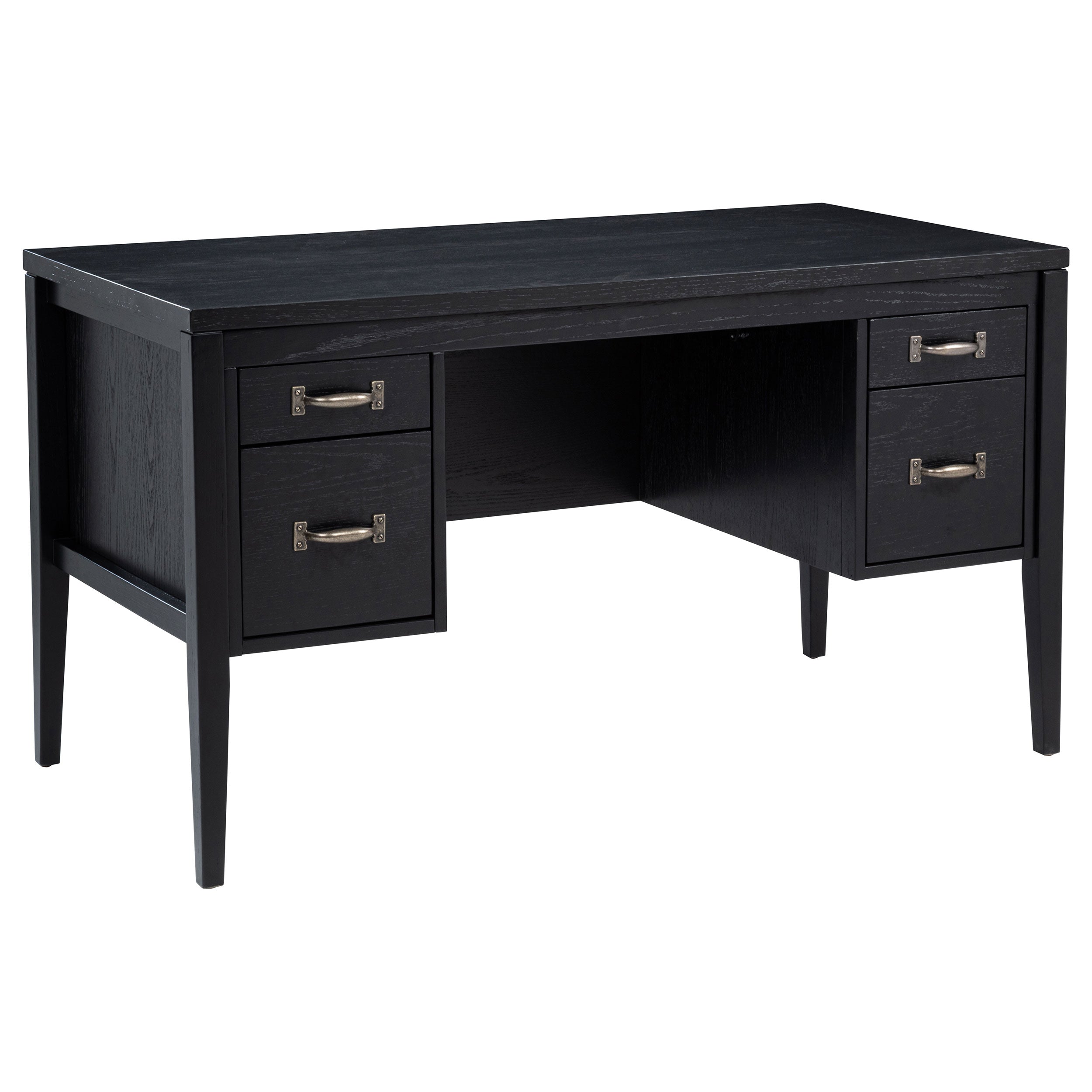 Graham 54-inch 4-drawer Double Pedestal Lift Top Computer Desk Black — view 4
