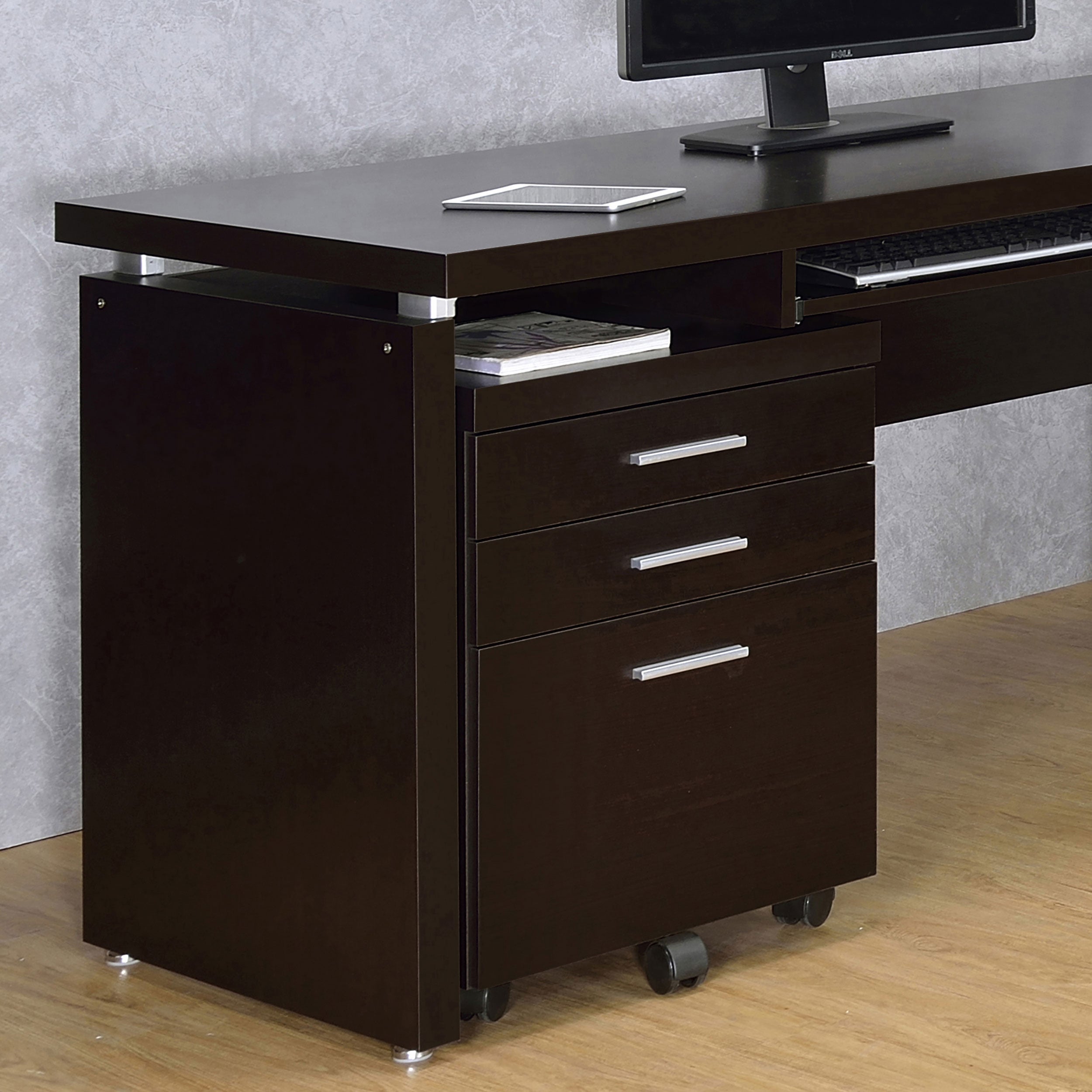 Skylar 3-drawer Home Office Mobile File Cabinet Cappuccino — view 2