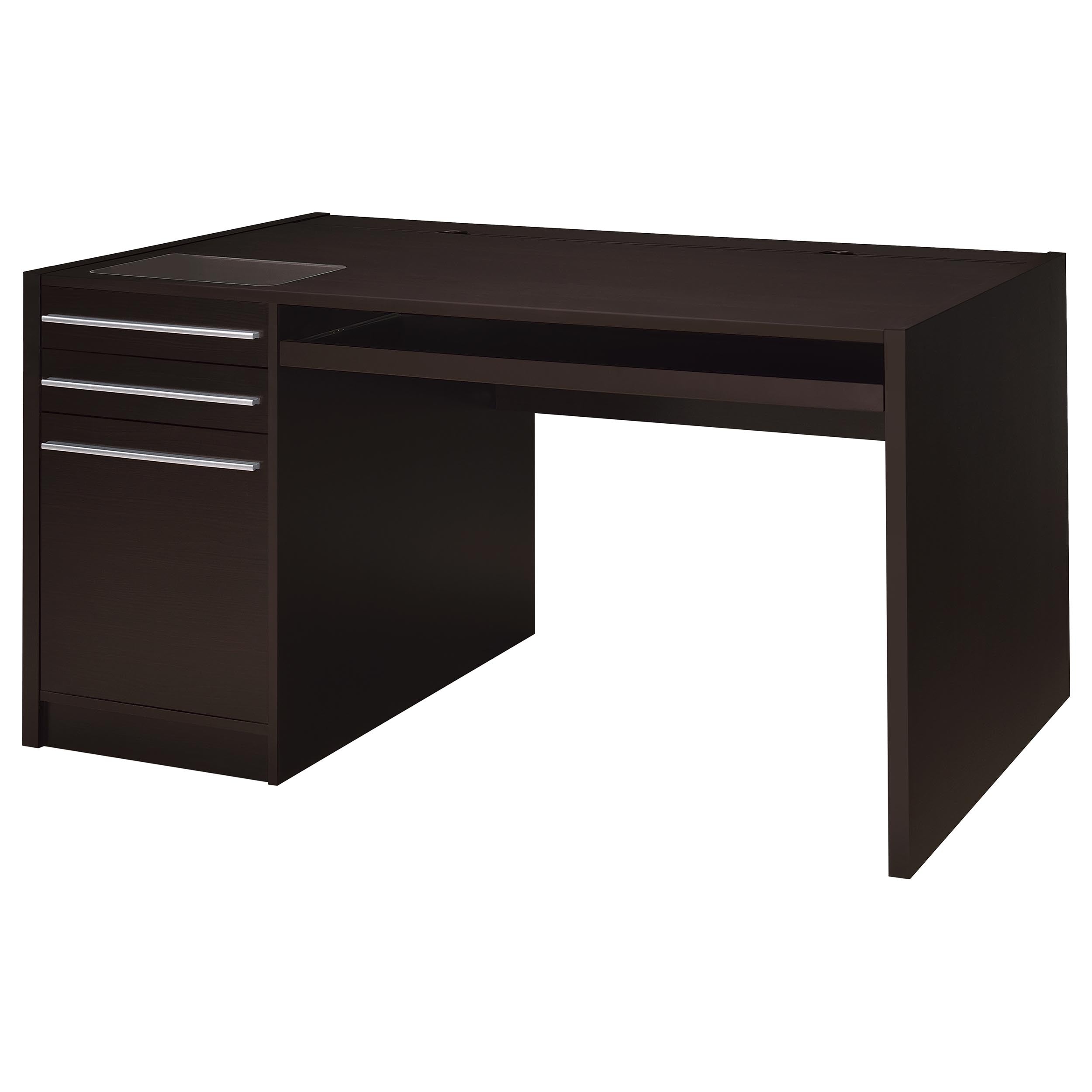 Halston 60-inch 3-drawer Office Computer Desk Cappuccino — view 1