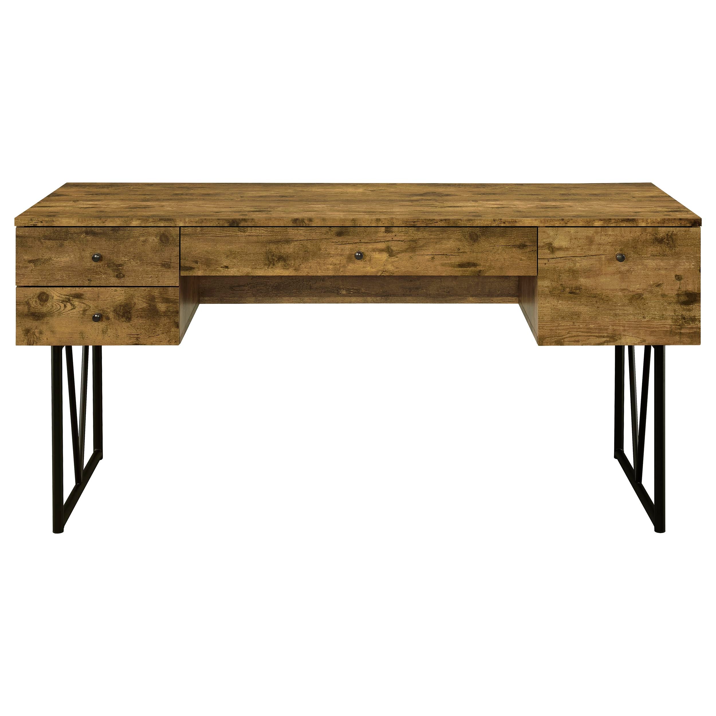 Analiese 63-inch 4-drawer Writing Desk Rustic Nutmeg — view 5