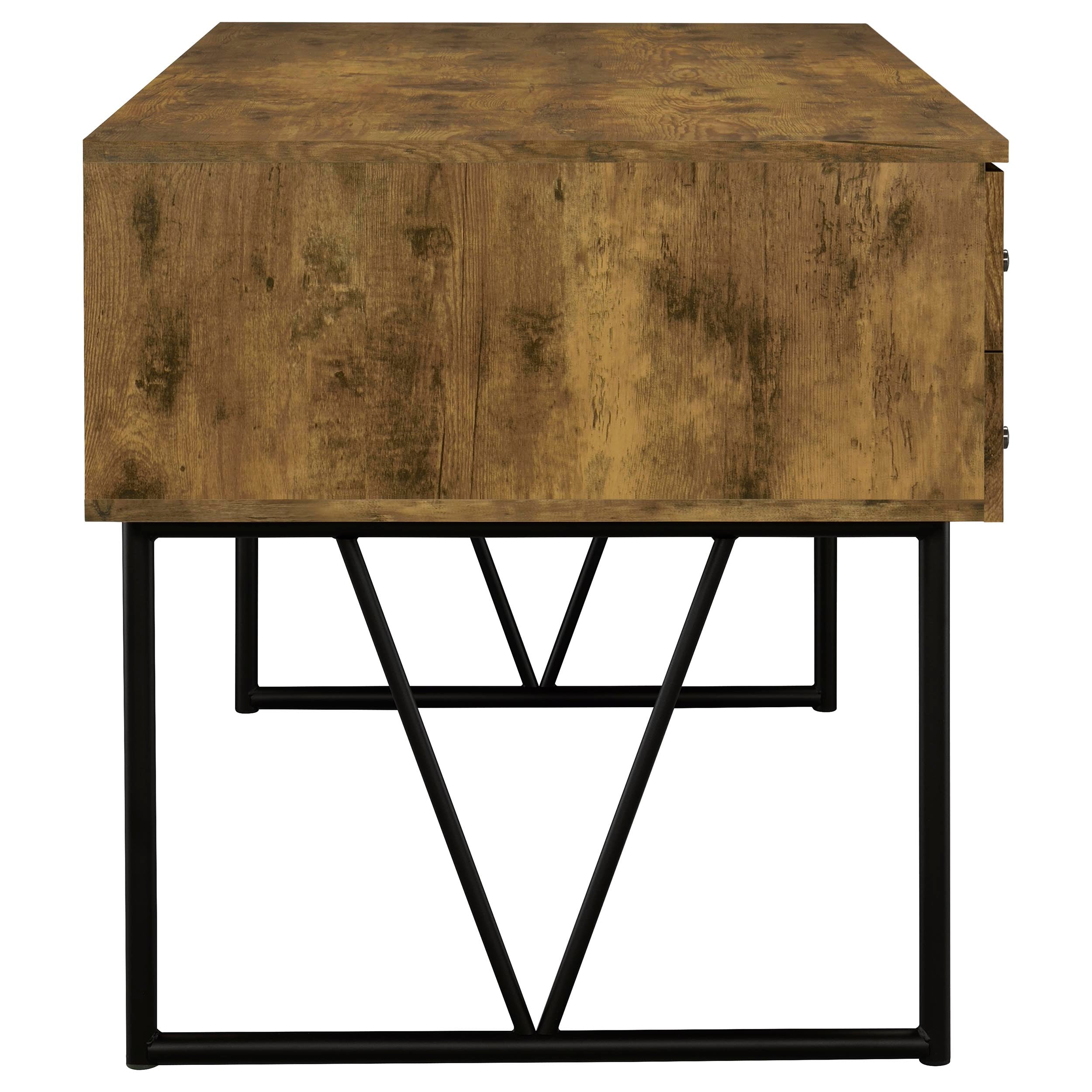 Analiese 63-inch 4-drawer Writing Desk Rustic Nutmeg — view 9