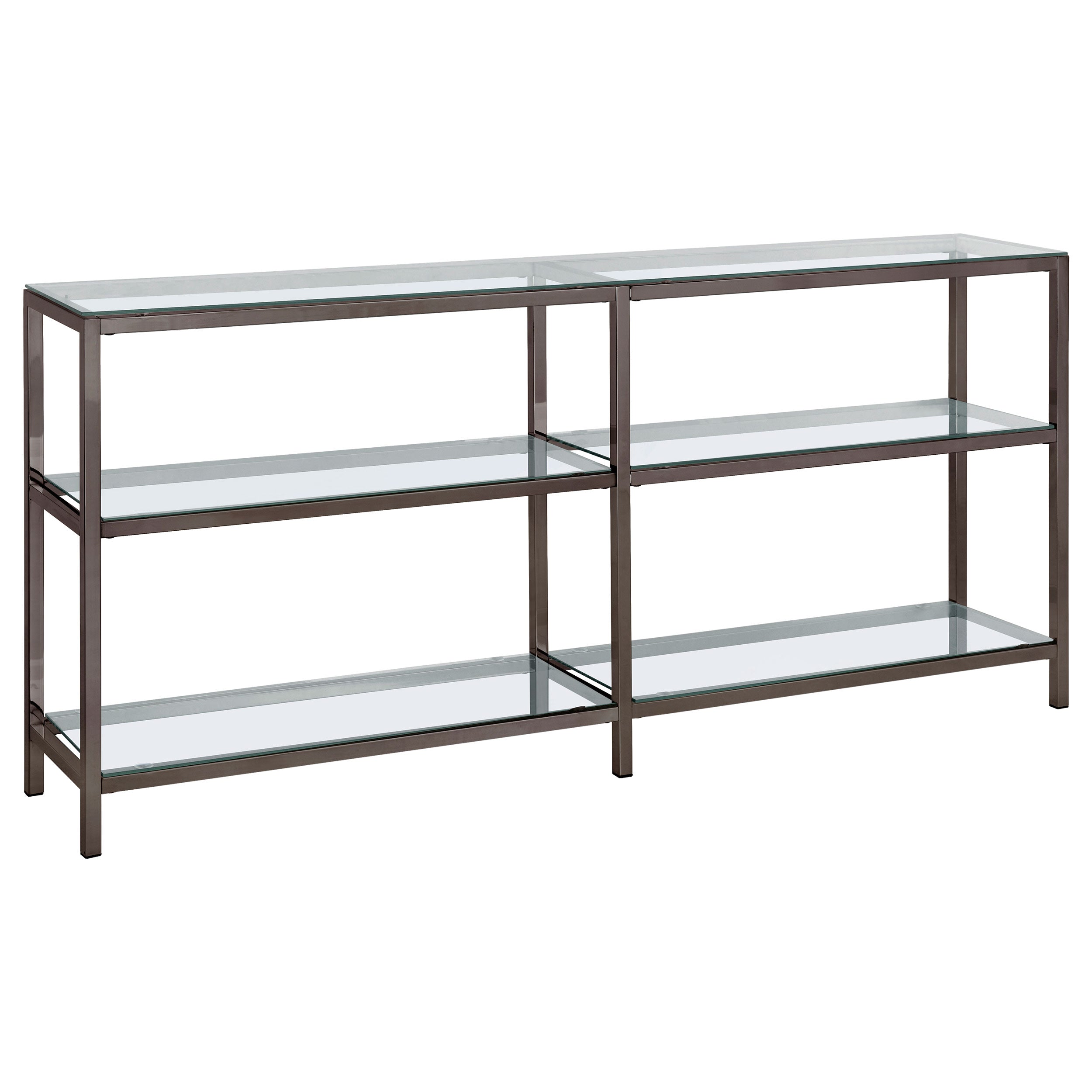 Kate 55-inch 4-shelf Console Bookcases Black Nickel — view 1