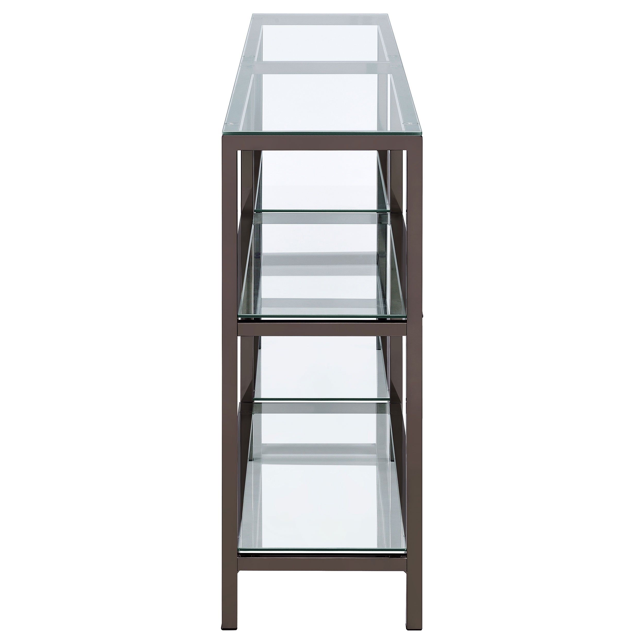 Kate 55-inch 4-shelf Console Bookcases Black Nickel — view 4