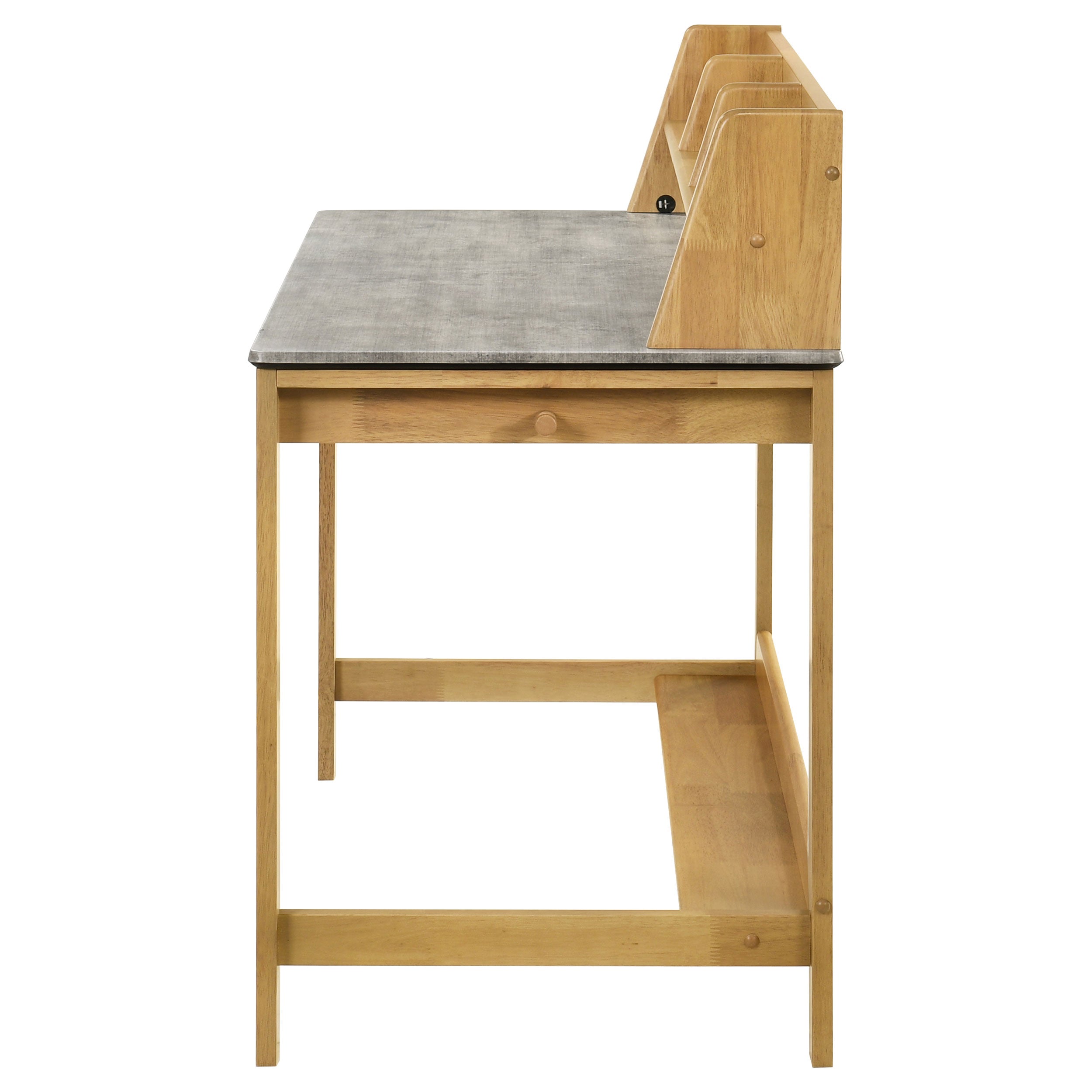 Besler 47-inch SmartTop Writing Desk with Shelf Cement and Natural — view 5