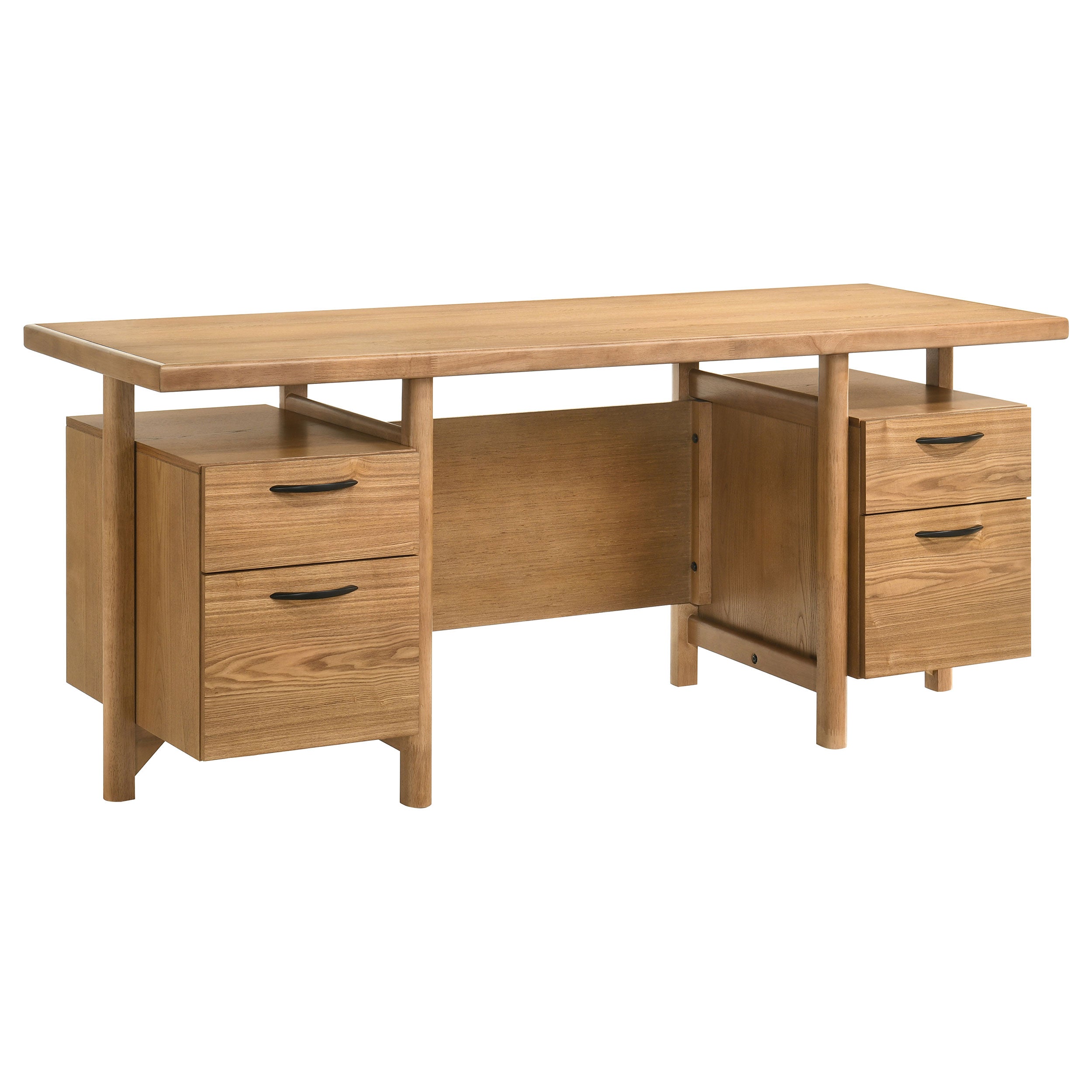 Roldan 69-inch 4-drawer Computer Desk with File Drawer Light Ash — view 1