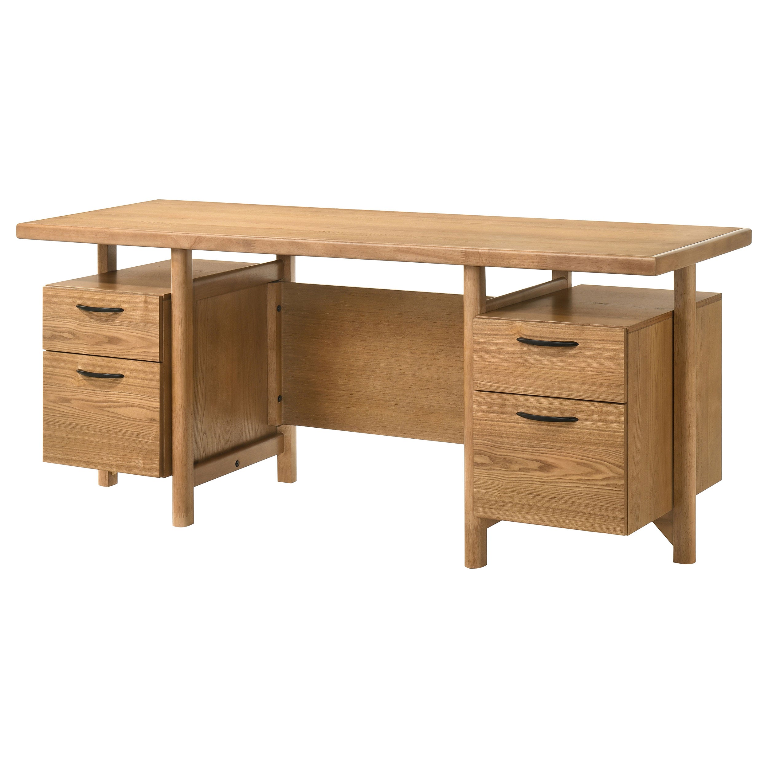 Roldan 69-inch 4-drawer Computer Desk with File Drawer Light Ash — view 6
