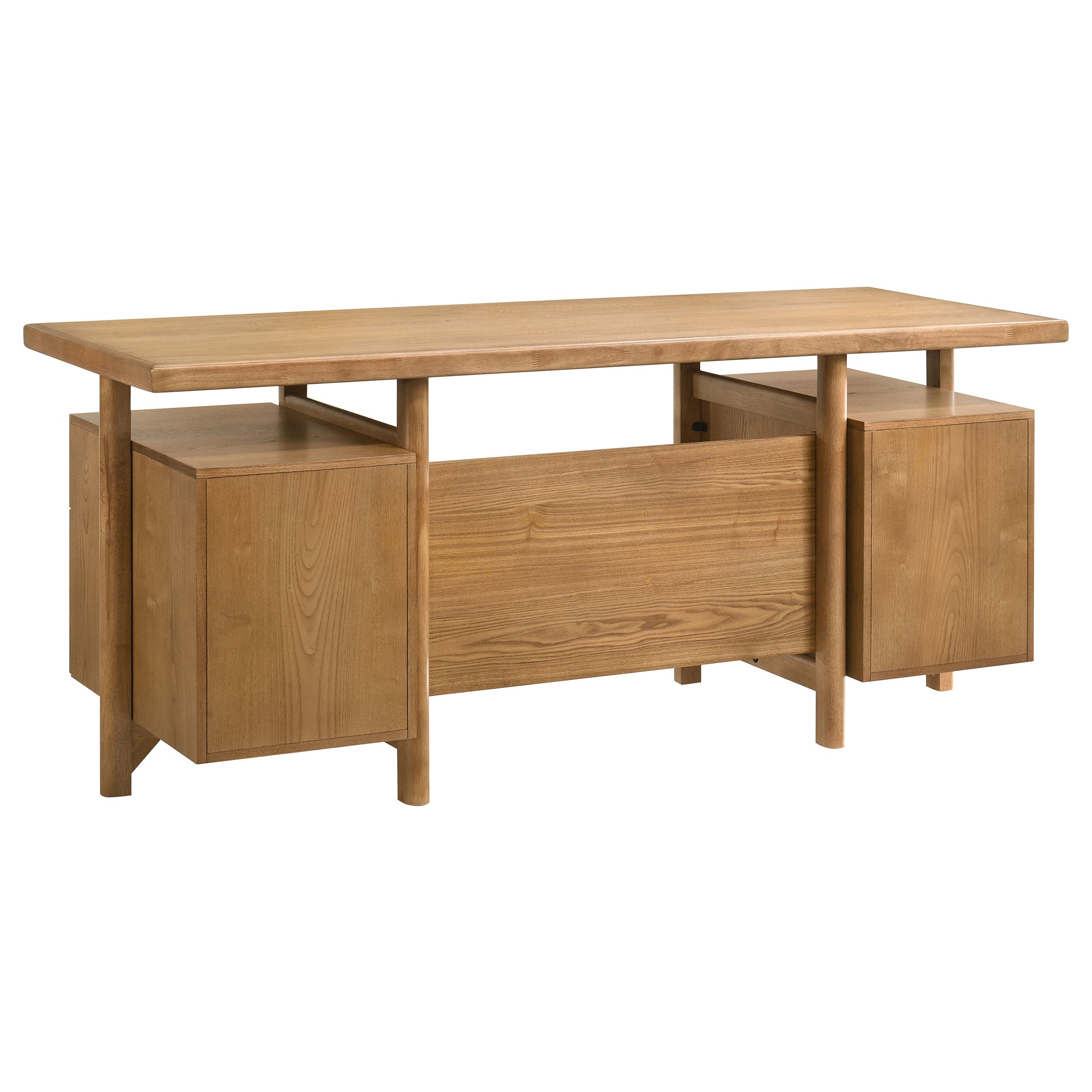 Roldan 69-inch 4-drawer Computer Desk with File Drawer Light Ash — view 8