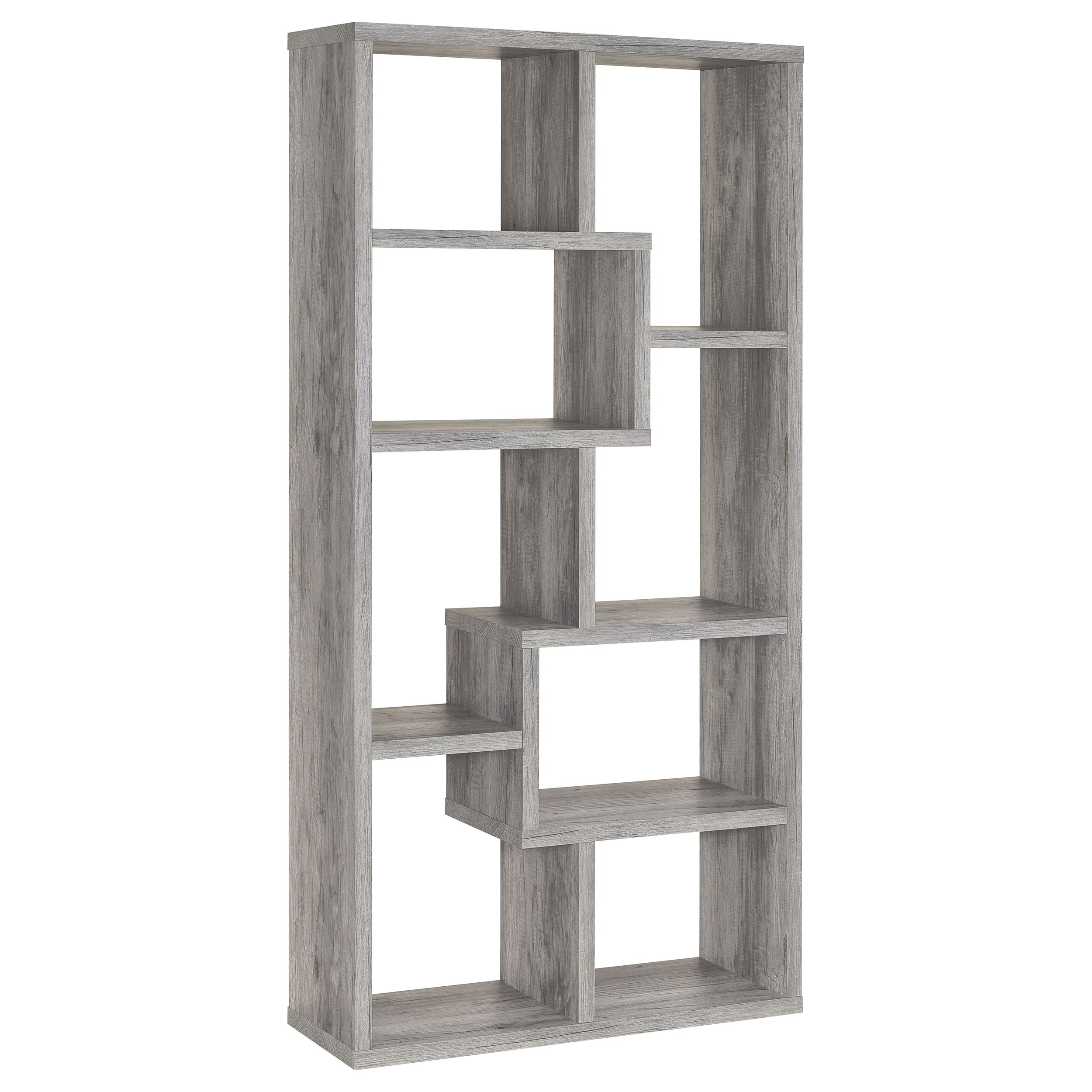 Theo 71-inch 6-shelf Bookshelf Grey Driftwood — view 1