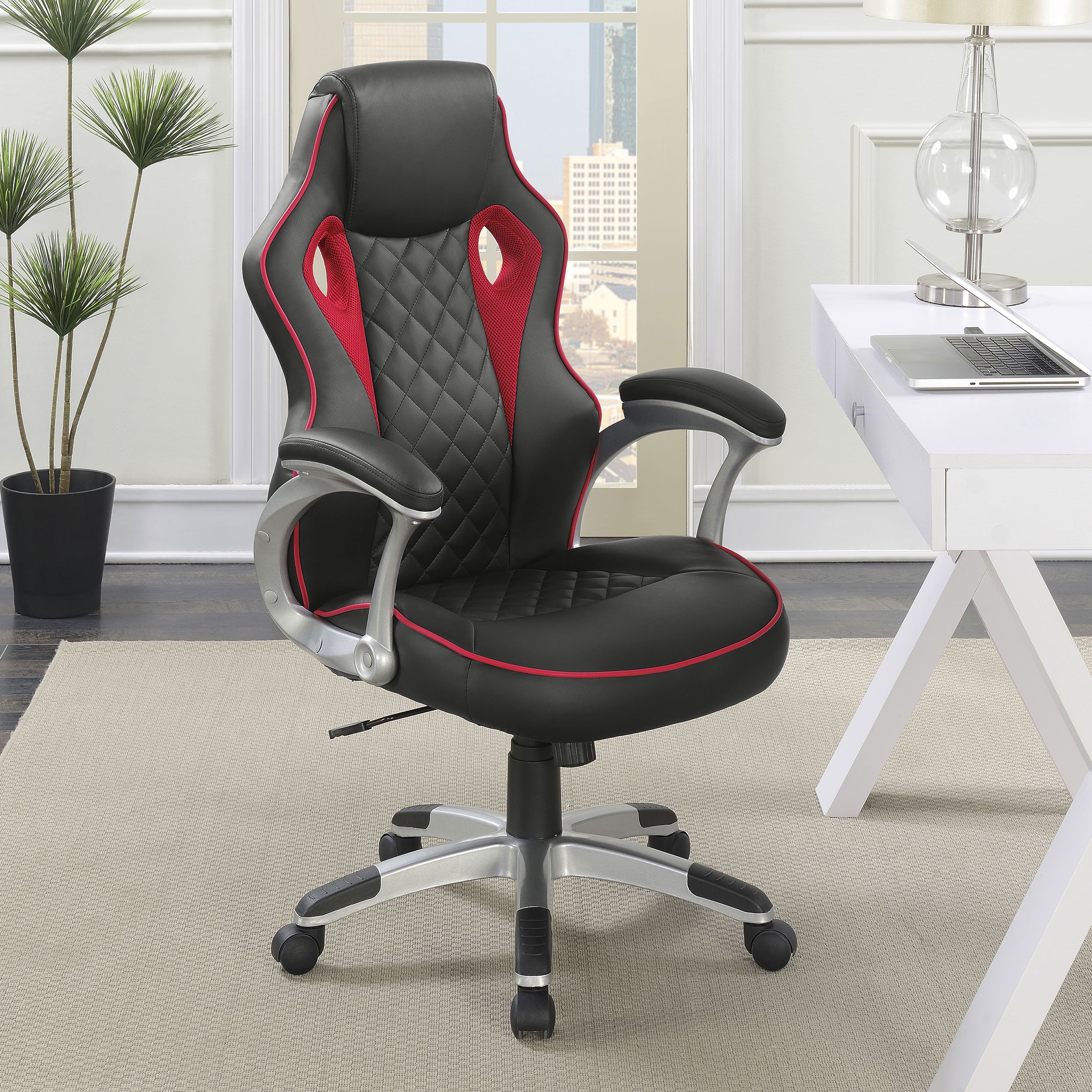 Lucas Upholstered Adjustable Home Office Desk Chair Black — view 2