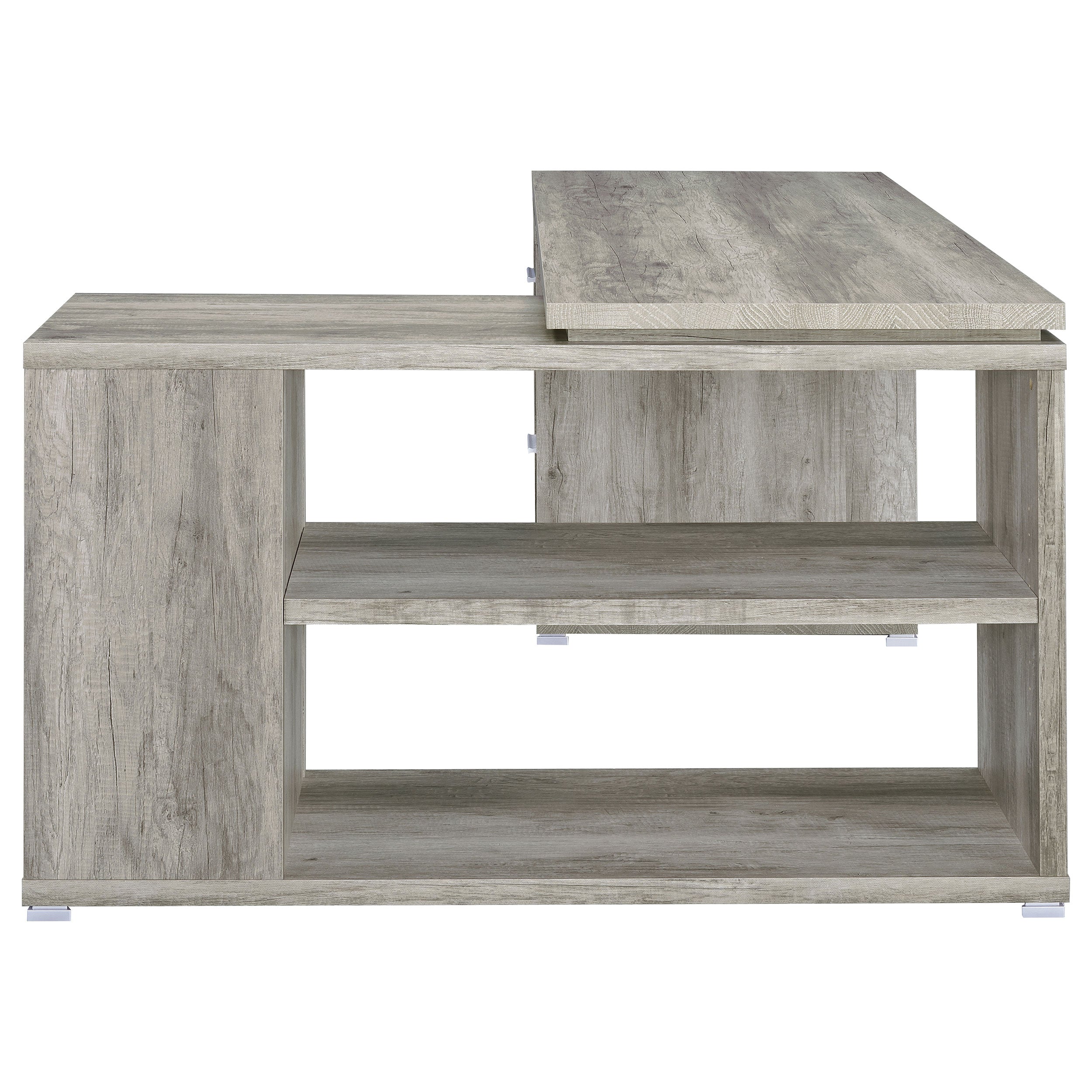 Yvette 60-inch 3-drawer L-Shape Computer Desk Grey Driftwood — view 7