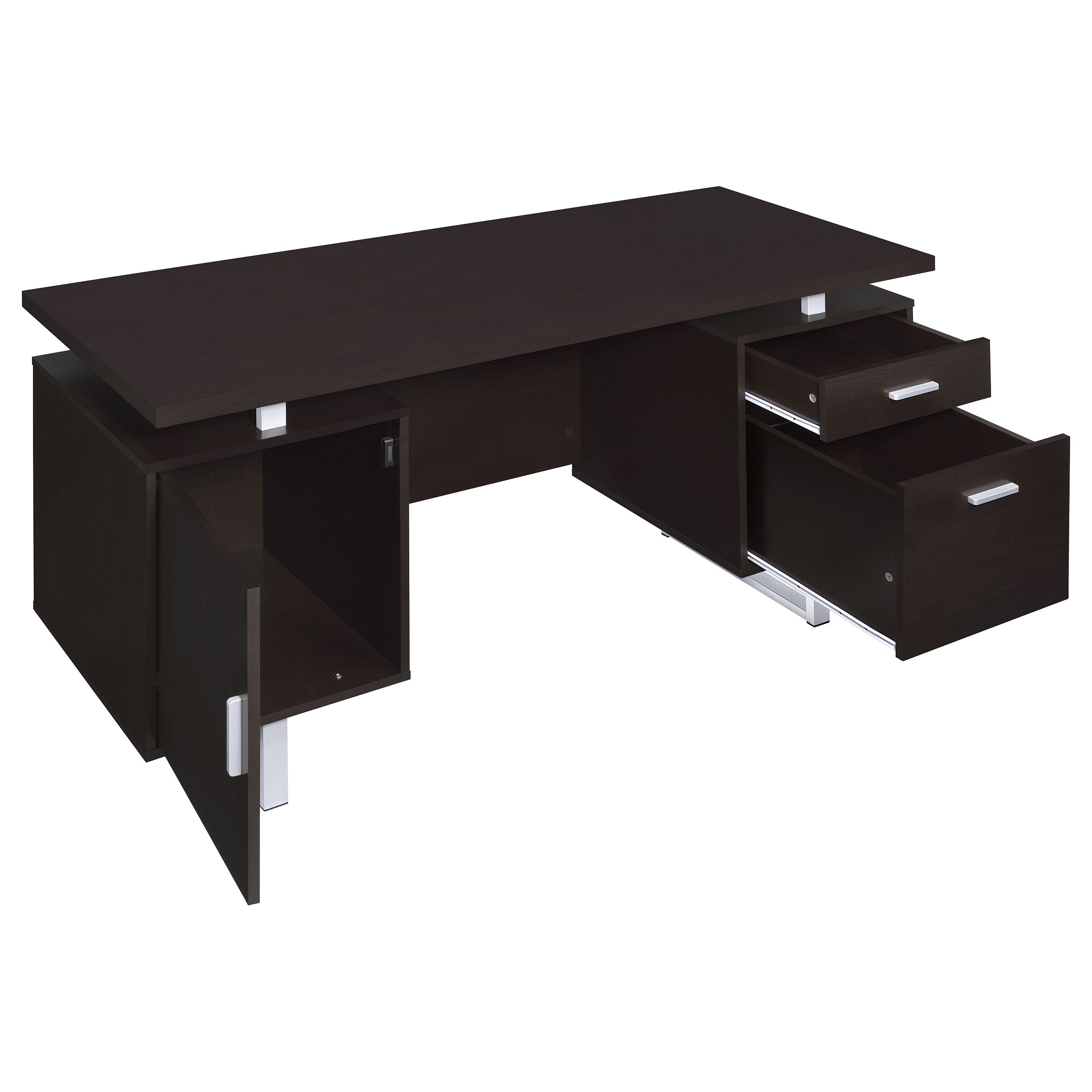Lawtey 60-inch 2-drawer Office Computer Desk Cappuccino — view 3