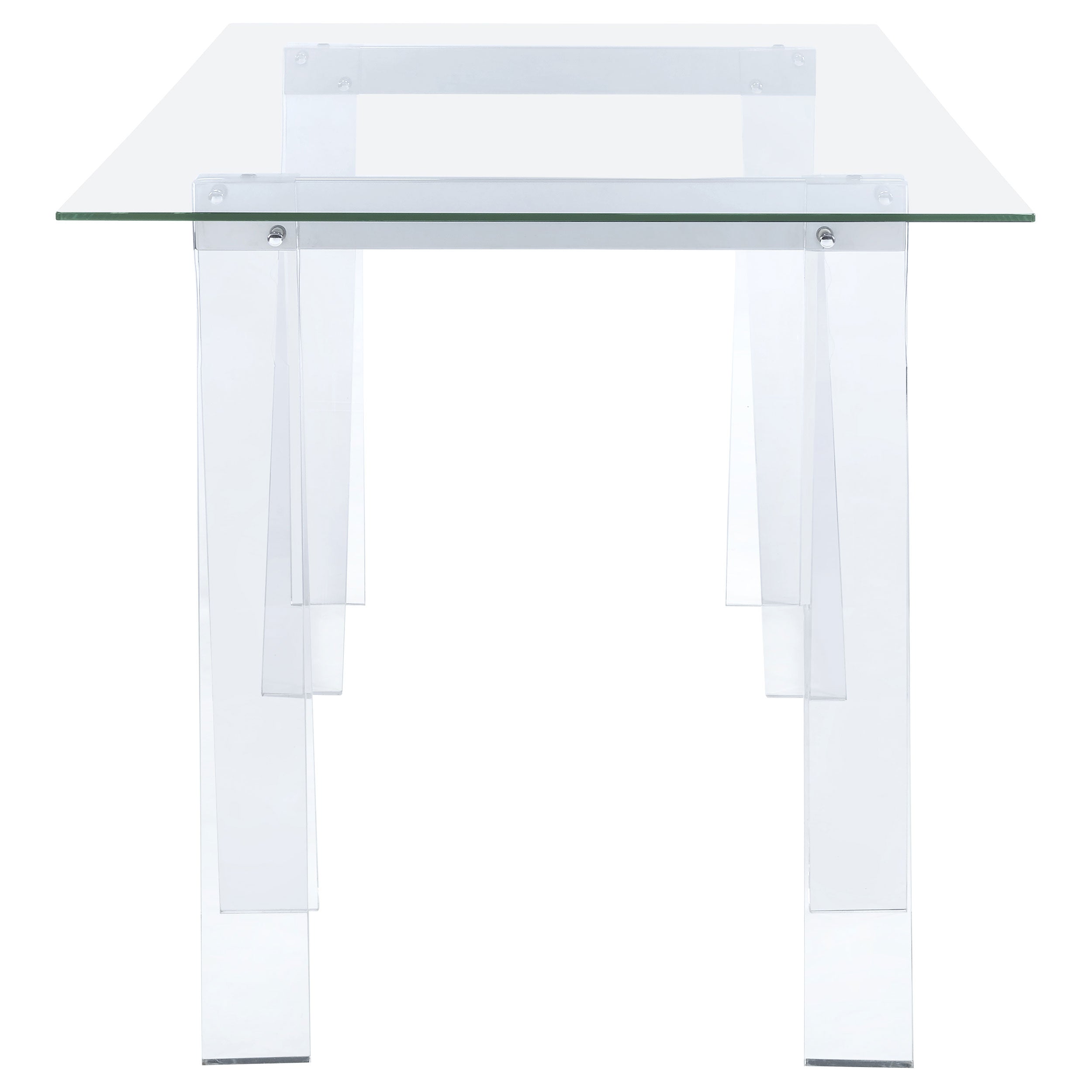 Amaturo 59-inch Glass Top Acrylic Writing Desk Clear — view 4