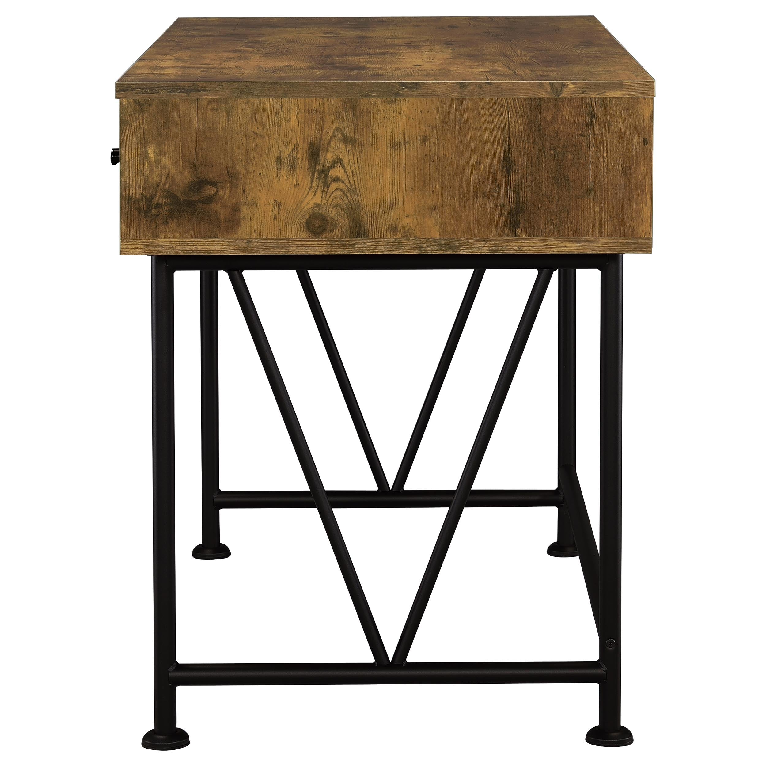 Analiese 47-inch 3-drawer Writing Desk Rustic Nutmeg — view 4