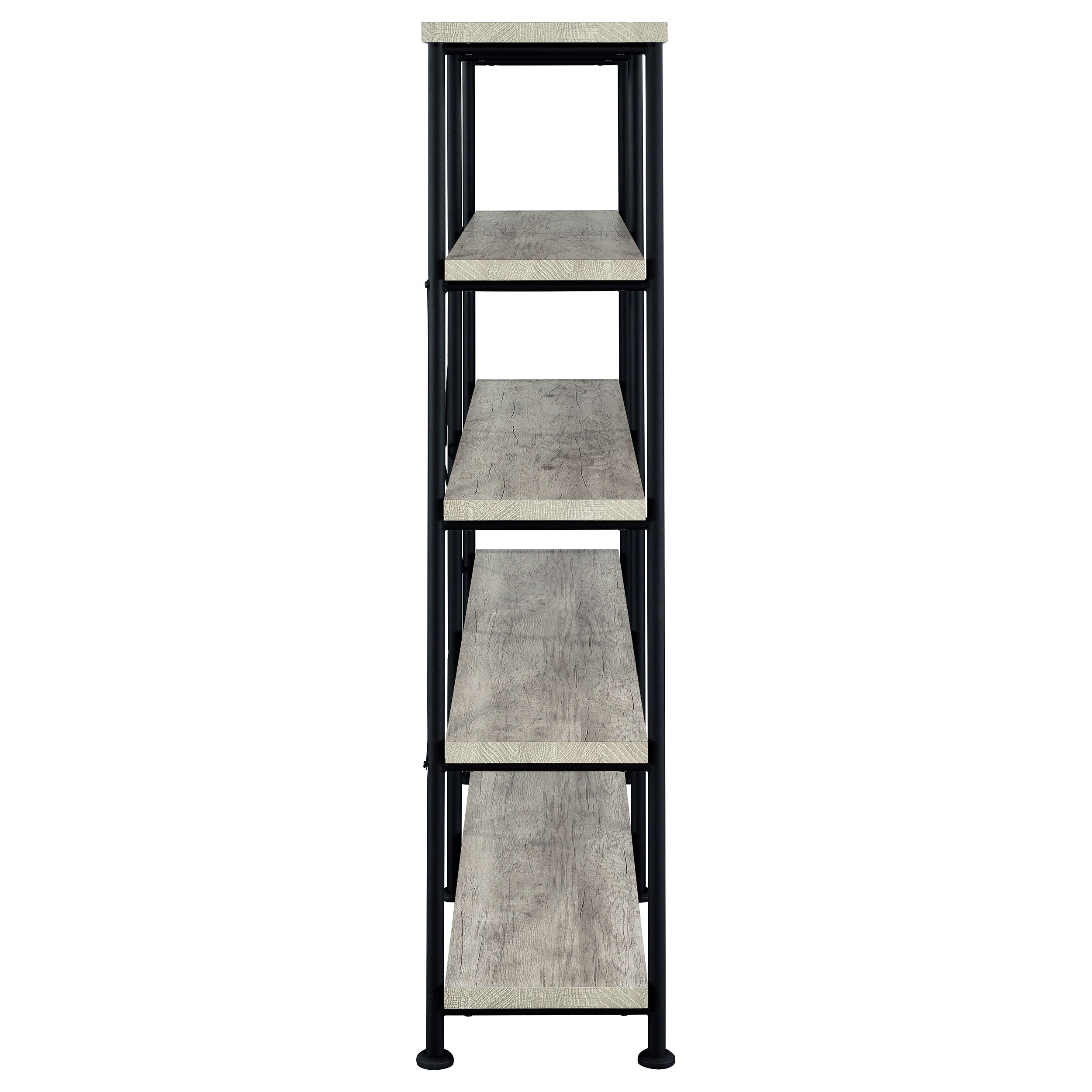 Analiese 63-inch 4-shelf Double Bookshelf Grey Driftwood — view 7