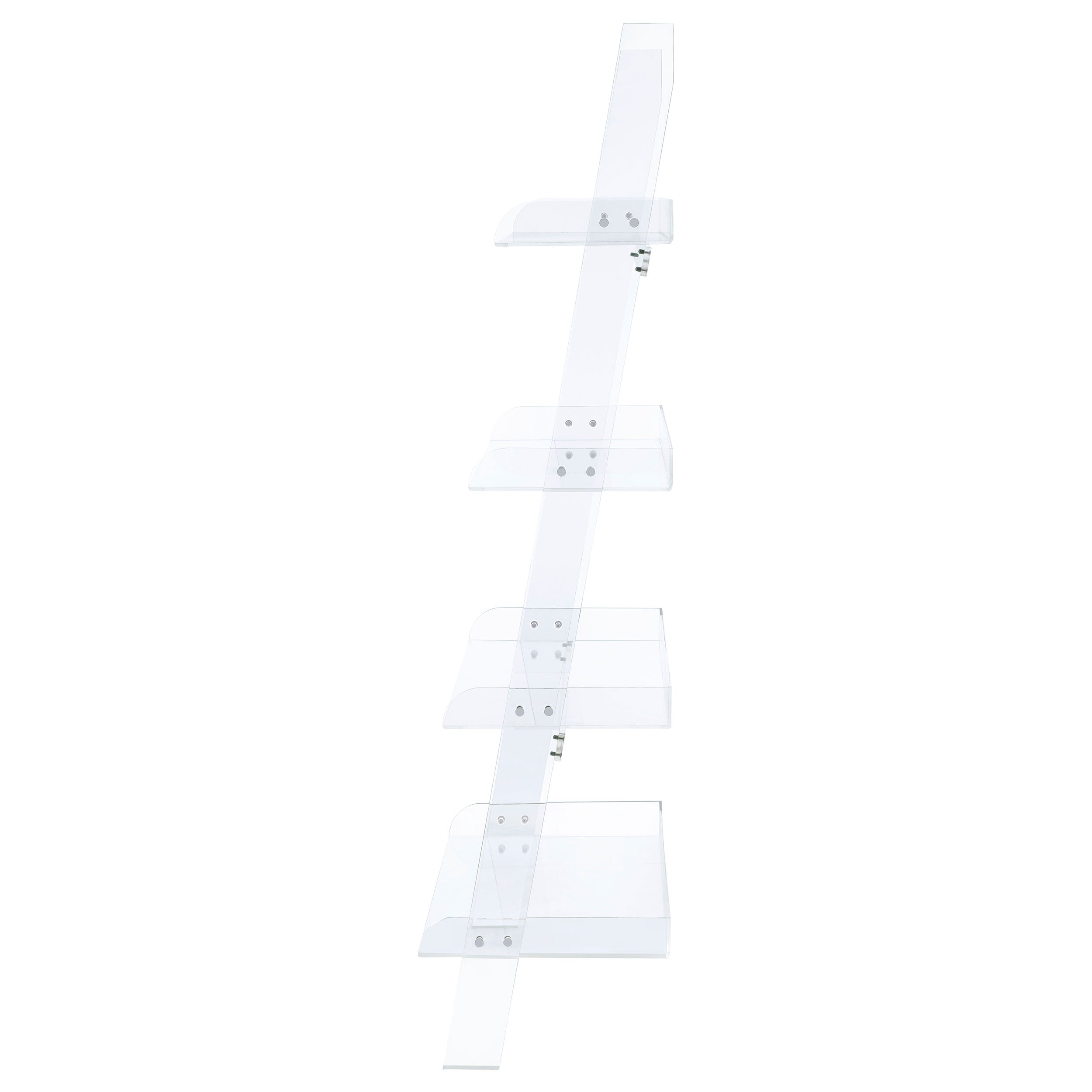 Amaturo 72-inch 4-shelf Acrylic Ladder Bookshelf Clear — view 4