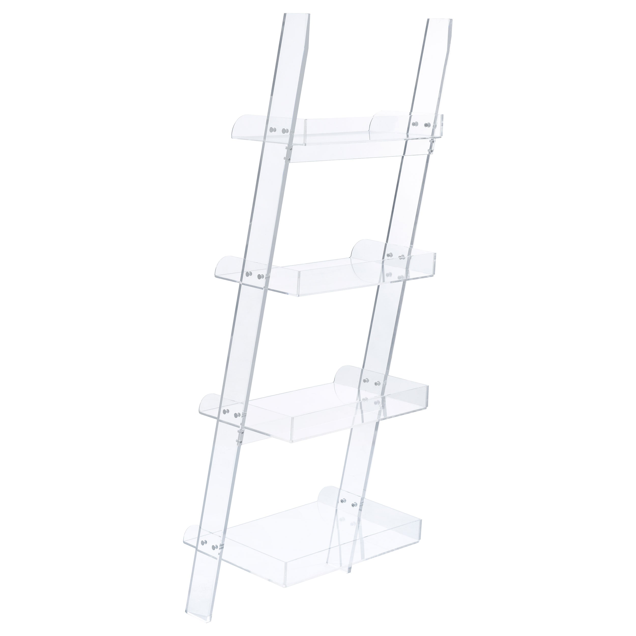 Amaturo 72-inch 4-shelf Acrylic Ladder Bookshelf Clear — view 5
