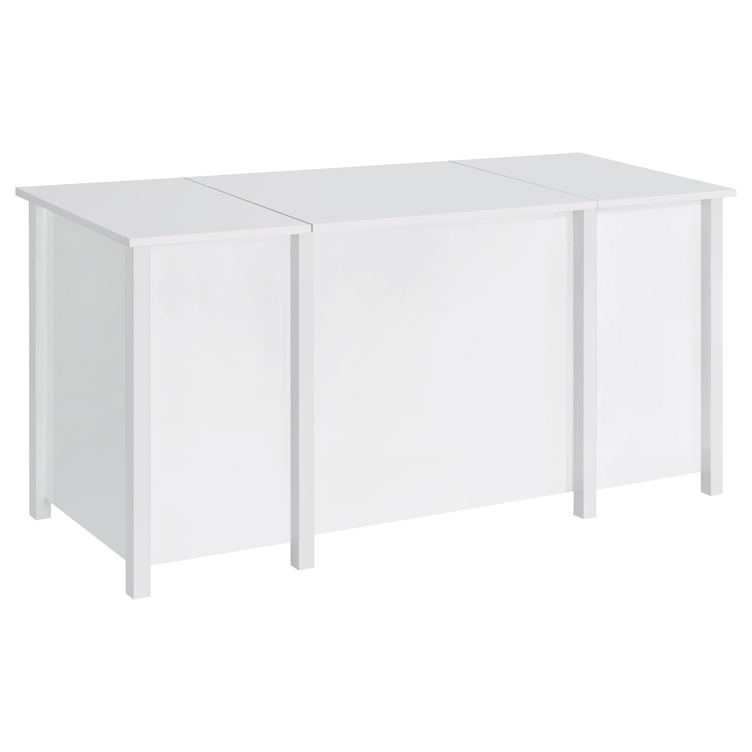 Dylan 60-inch 4-drawer Lift Top Office Desk White High Gloss — view 8