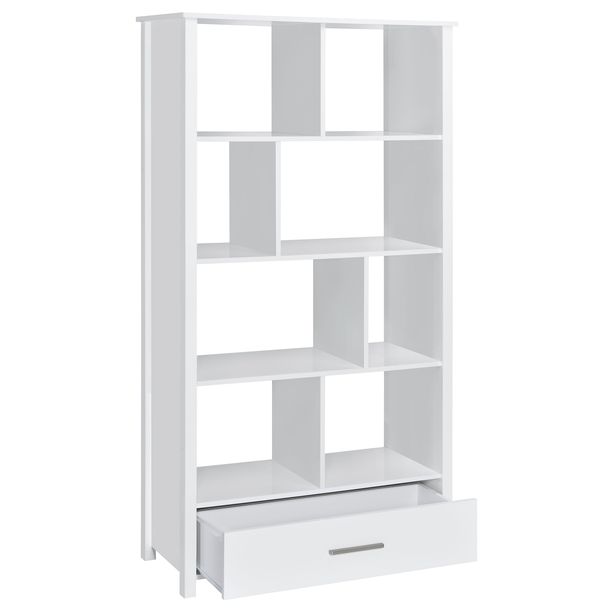 Dylan 68-inch 4-shelf Storage Bookshelf White High Gloss — view 3