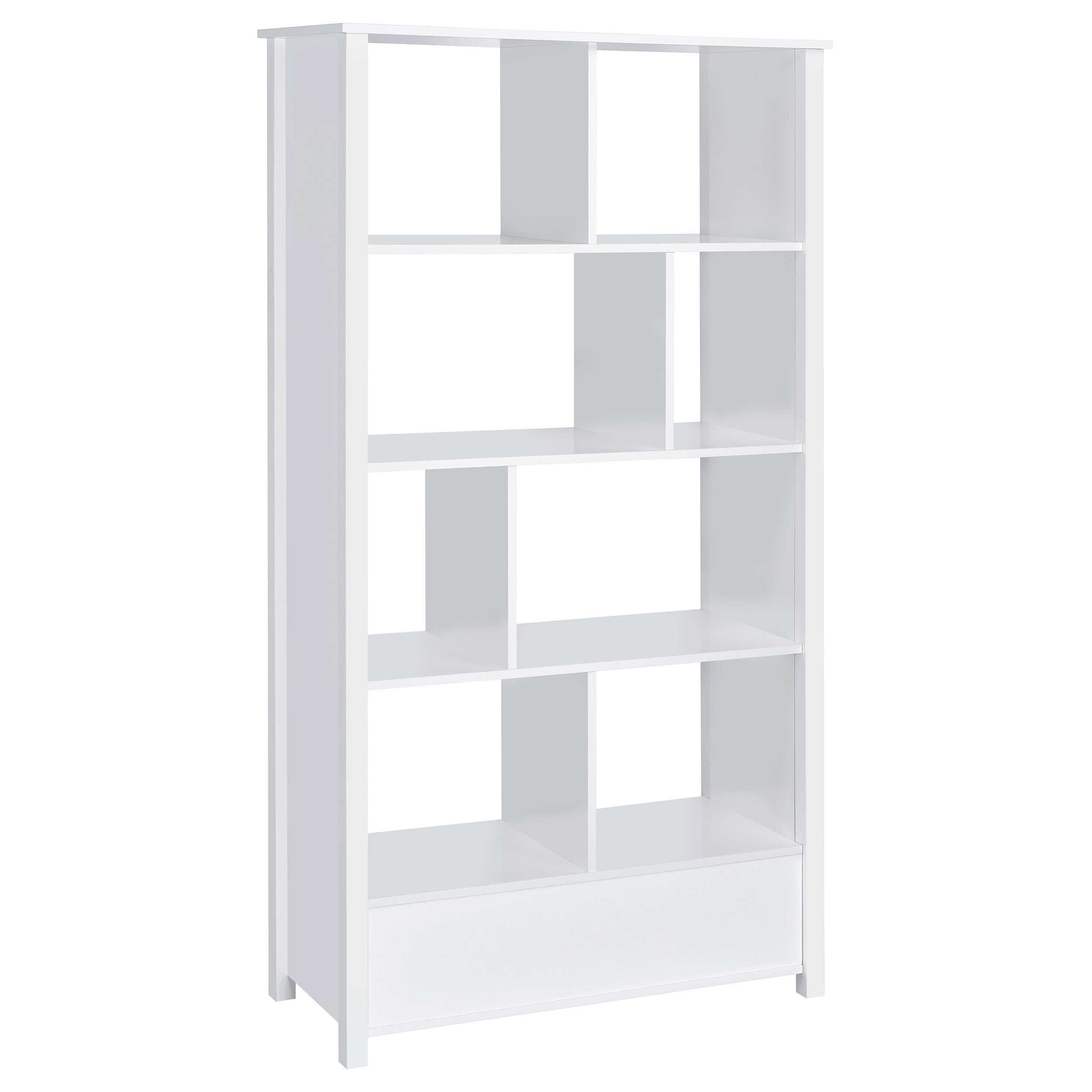 Dylan 68-inch 4-shelf Storage Bookshelf White High Gloss — view 6