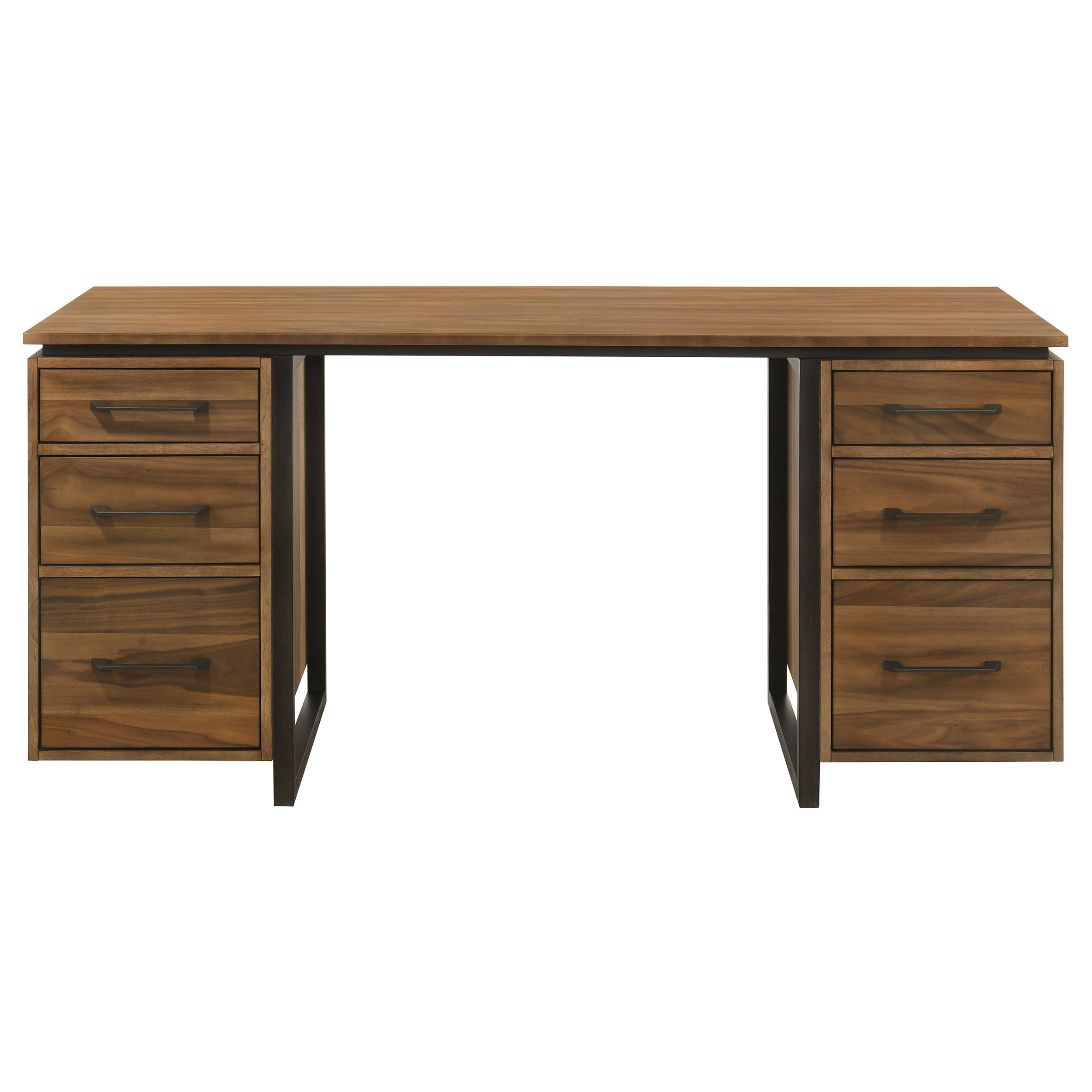 Berhalter 6-Drawer Double Pedestal File Computer Desk — view 5