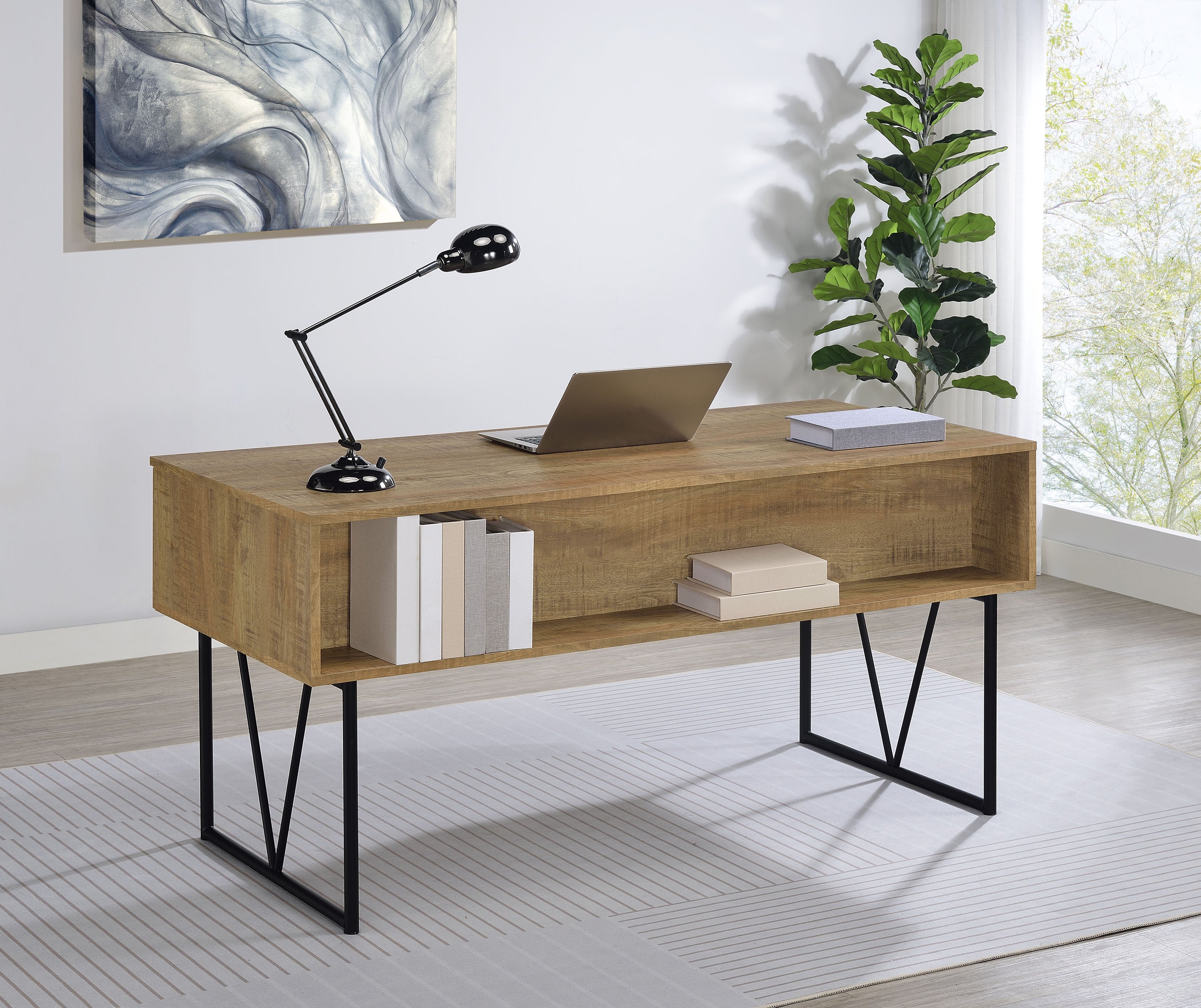 Analiese 63-inch 4-drawer Writing Desk Mango — view 3