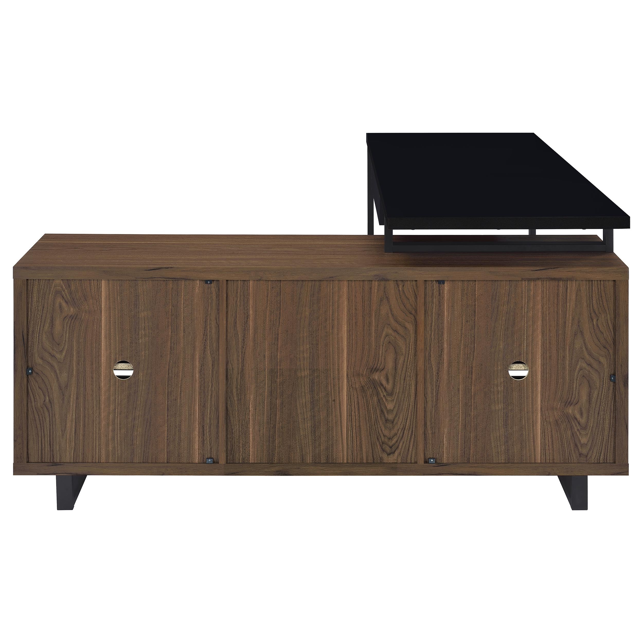 Maddox 60-inch L-Shape Office Computer Desk Black and Walnut — view 7