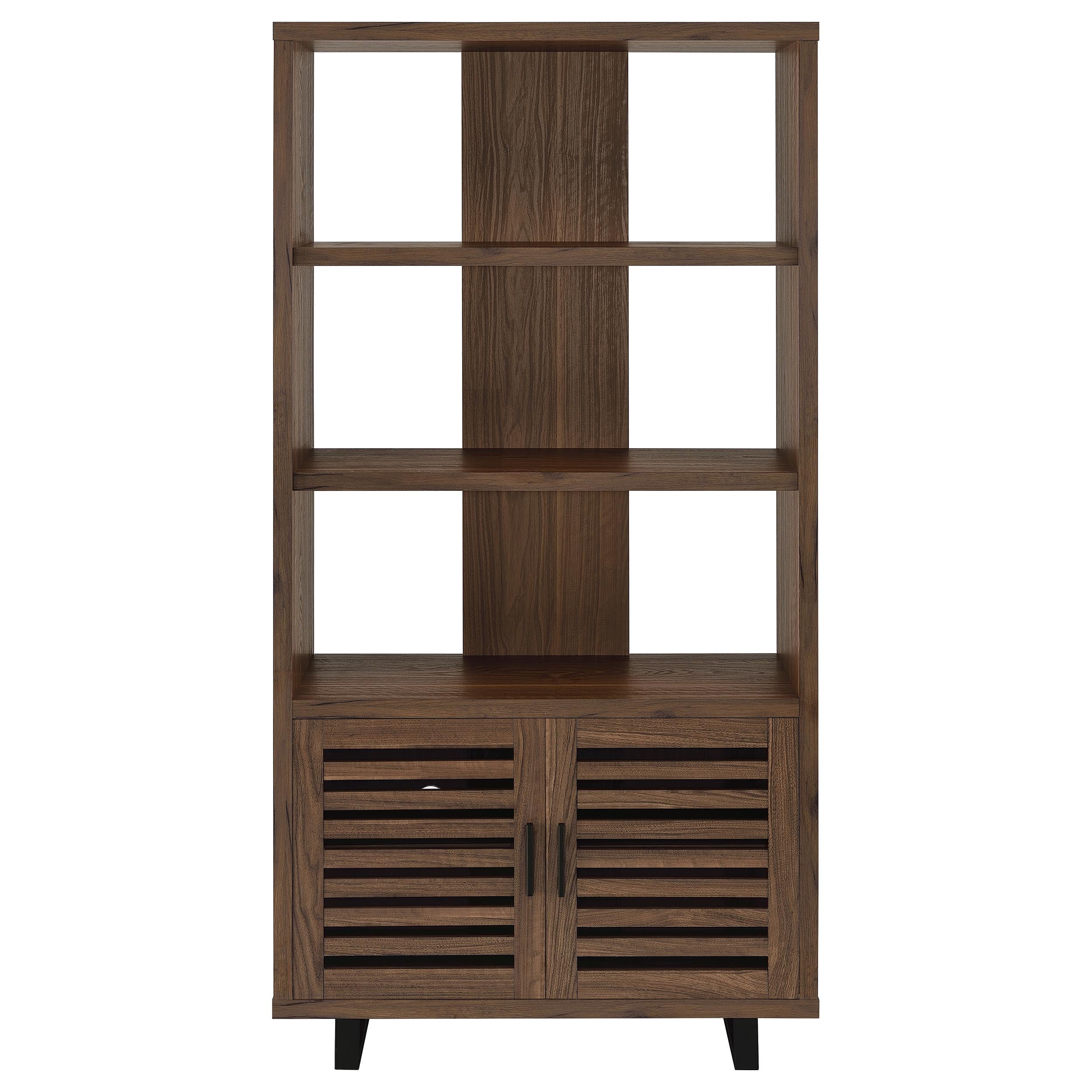 Maddox 71-inch 3-shelf Cabinet Bookcase Walnut — view 4