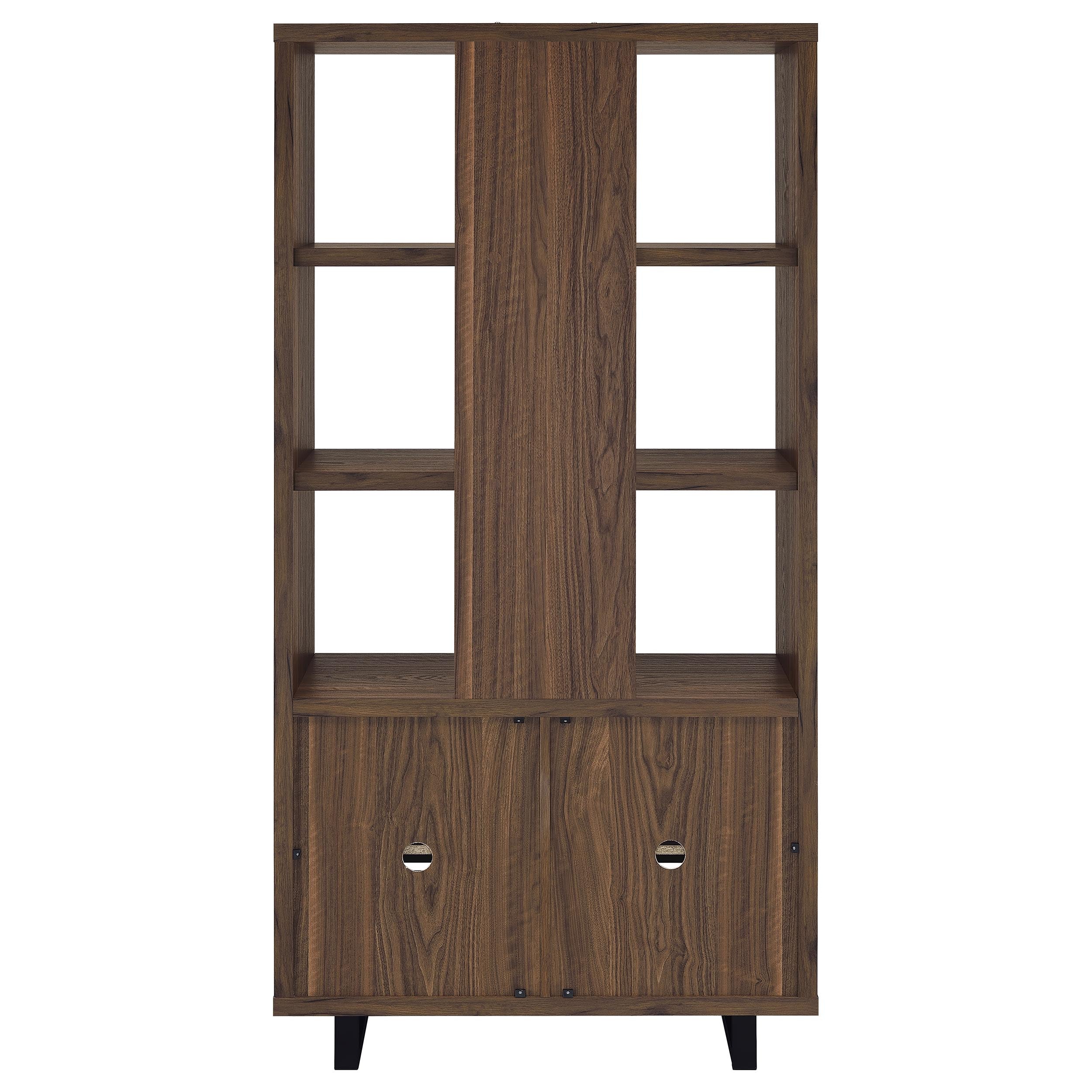 Maddox 71-inch 3-shelf Cabinet Bookcase Walnut — view 8