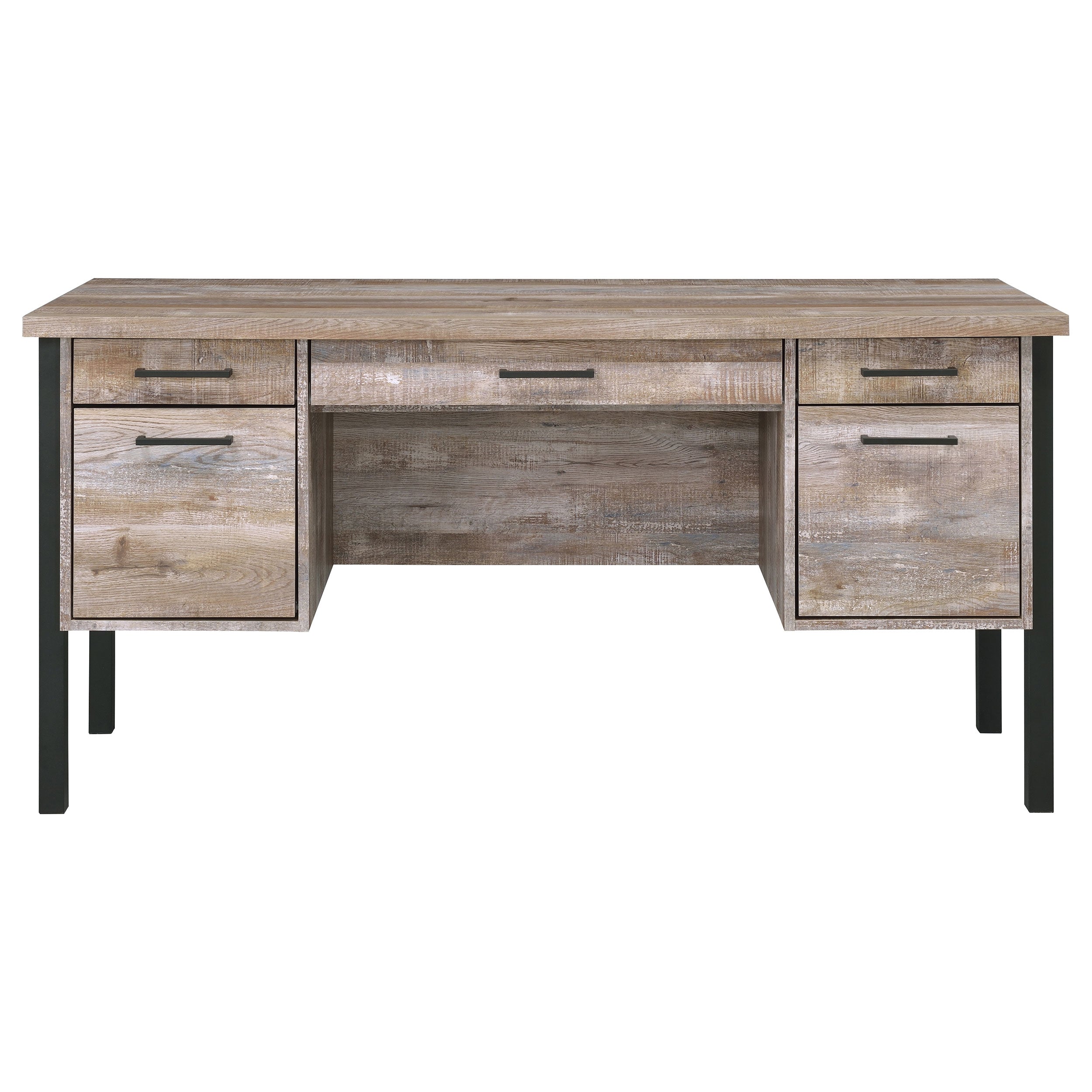 Samson 60-inch 4-drawer Office Computer Desk Weathered Oak — view 4