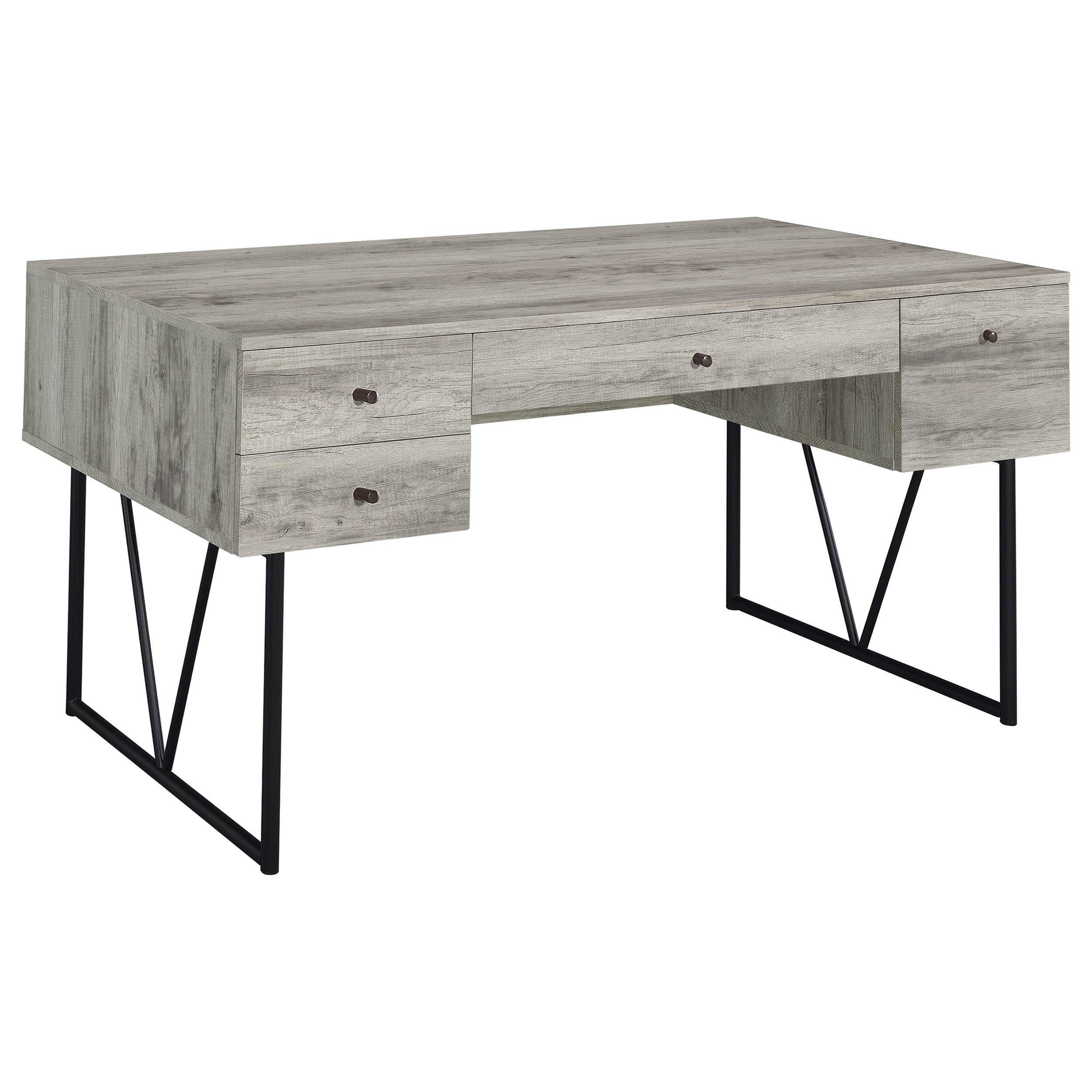 Analiese 63-inch 4-drawer Writing Desk Grey Driftwood — view 1