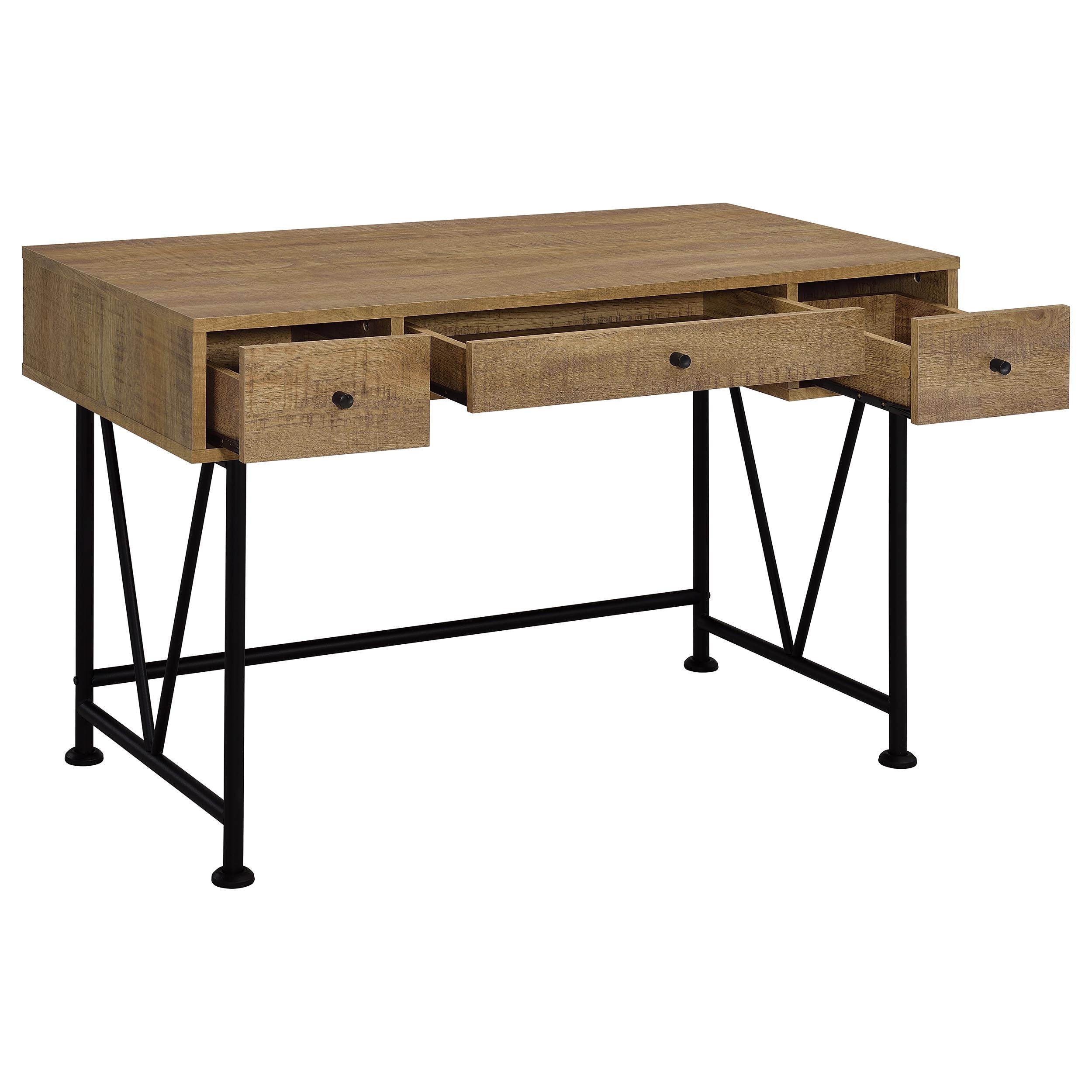 Analiese 47-inch 3-drawer Writing Desk Mango — view 3