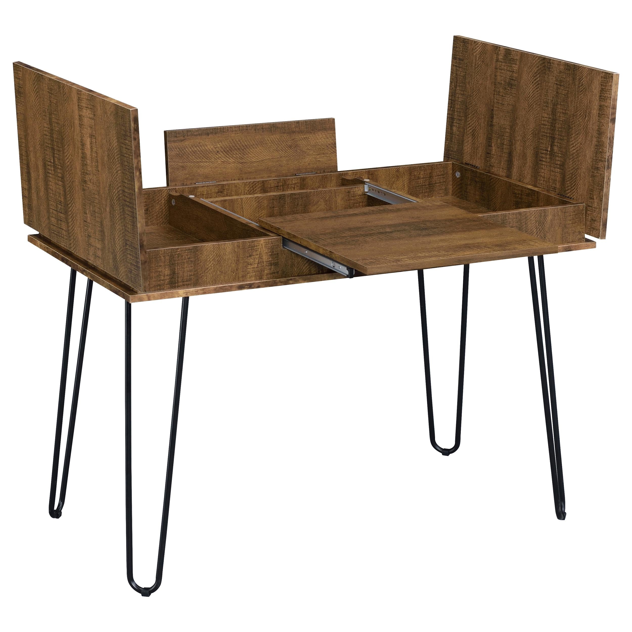 Sheeran 47-inch Writing Desk with Storage Rustic Amber — view 4