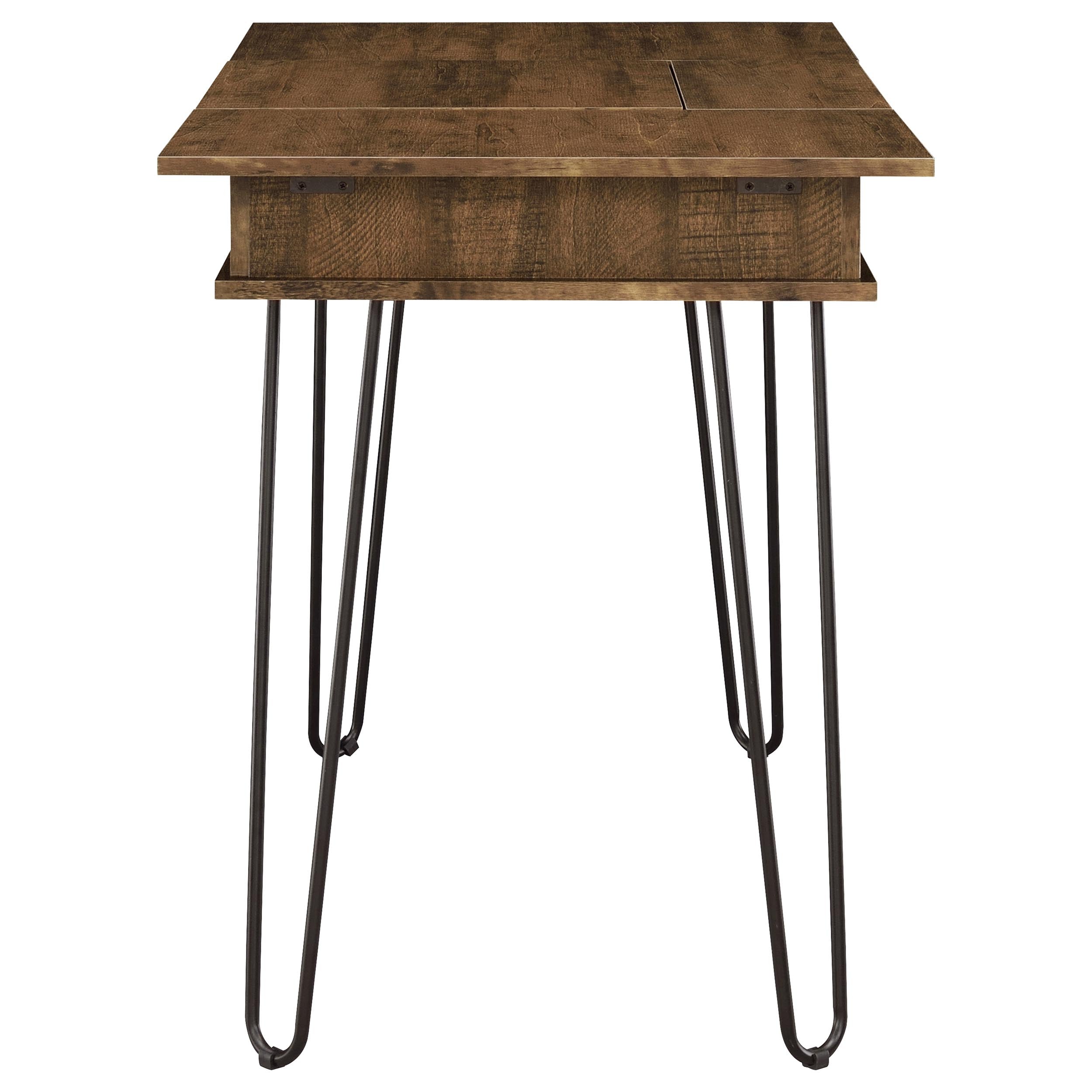 Sheeran 47-inch Writing Desk with Storage Rustic Amber — view 6