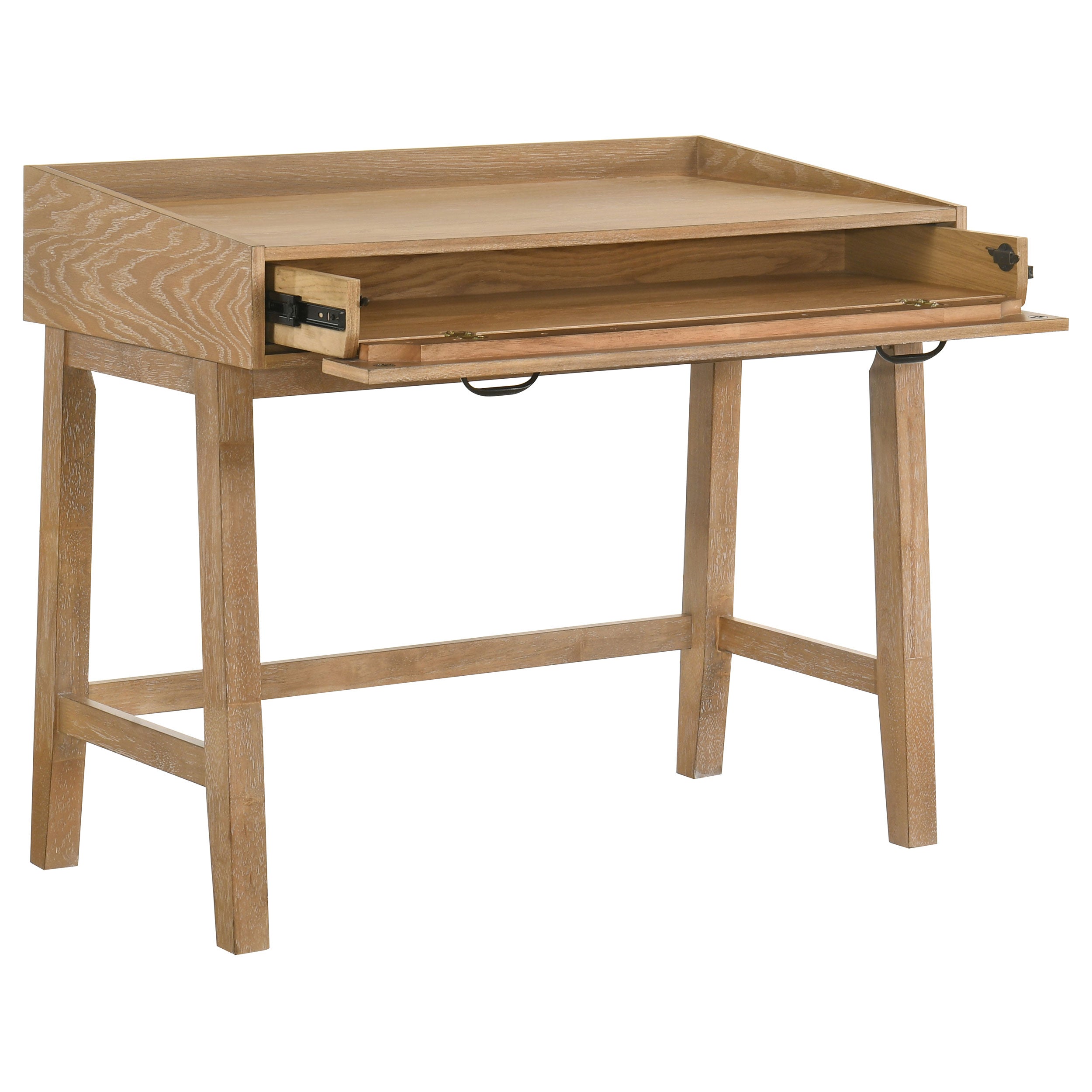 Fabian 38-inch Computer Desk with Keyboard Drawer Distressed Light Brown — view 4