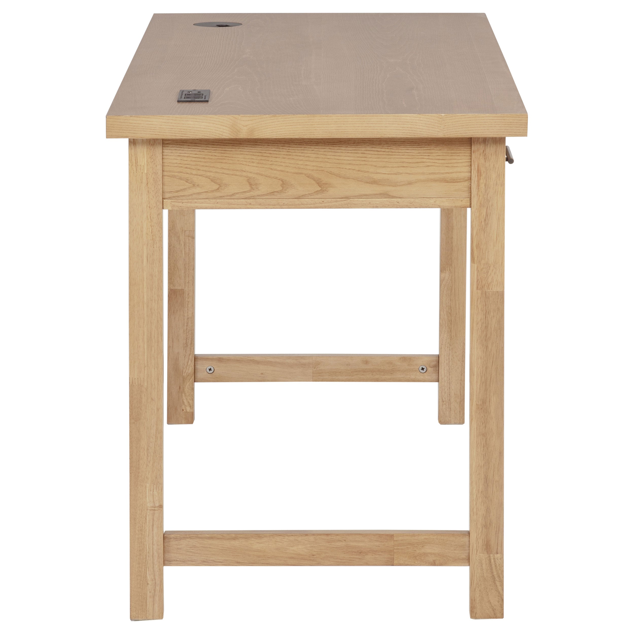 Vermes 55-inch 3-drawer Writing Desk with Power Outlet Light Ash — view 8
