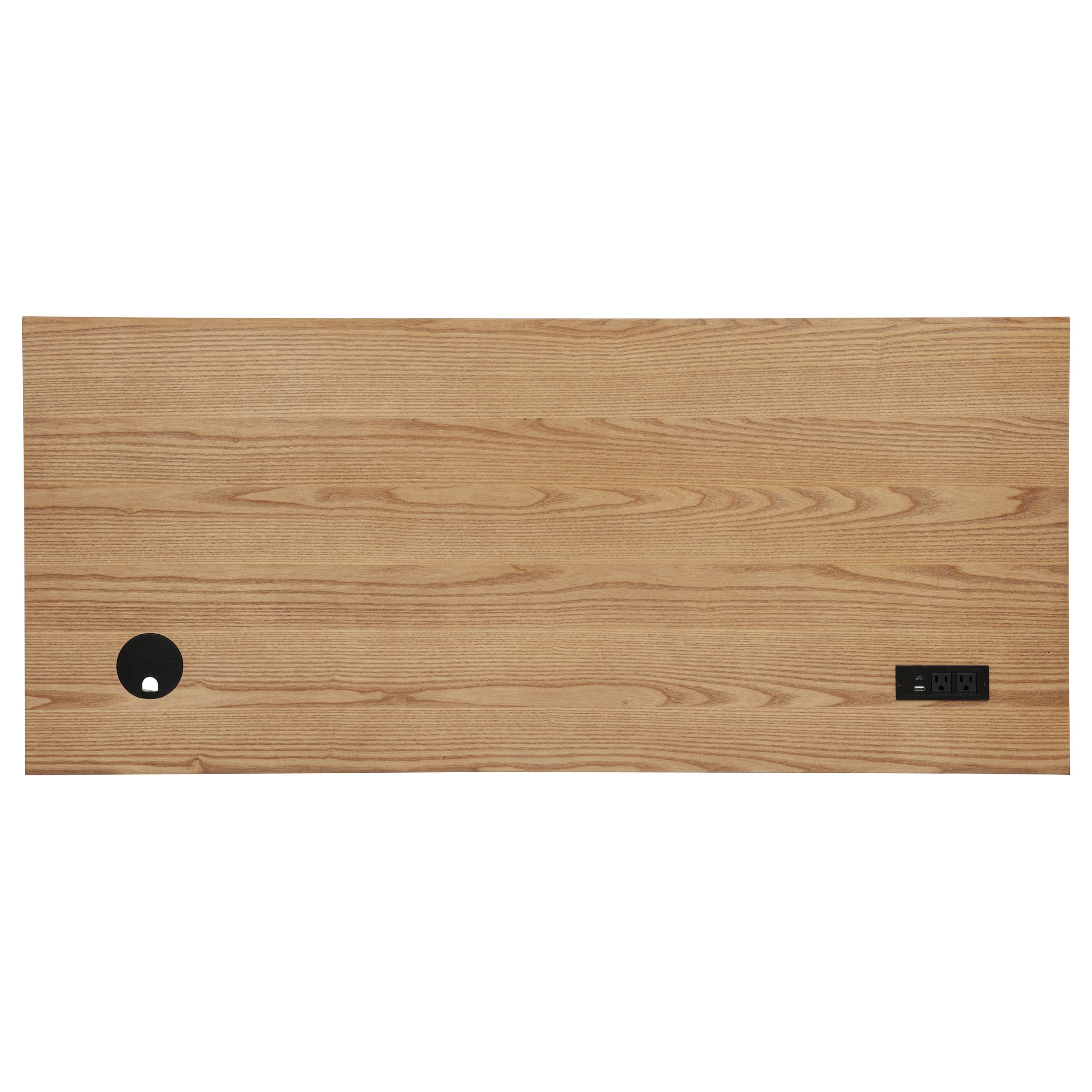Vermes 55-inch 3-drawer Writing Desk with Power Outlet Light Ash — view 9