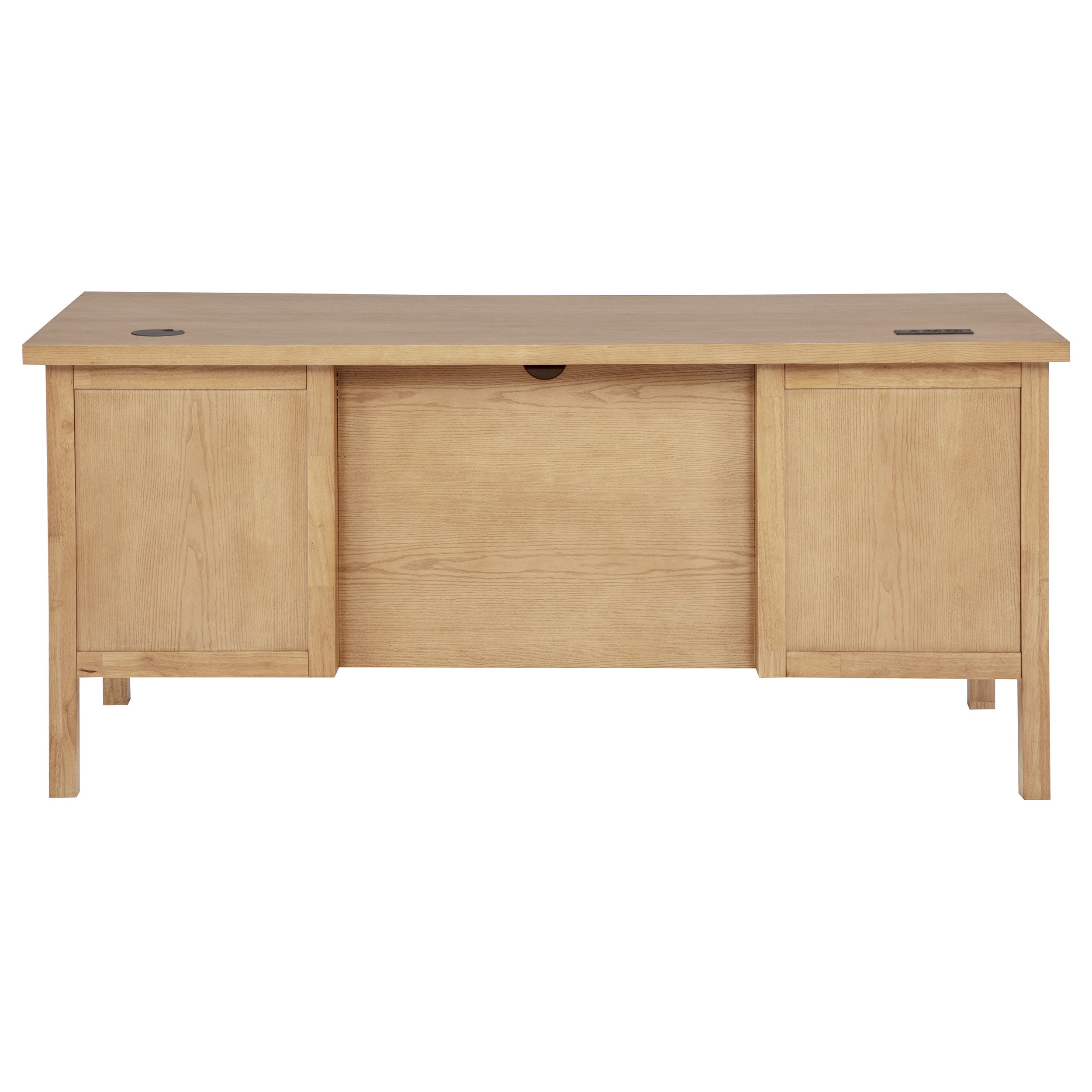 Vermes 66-inch 7-drawer Computer Desk with Power Outlet Light Ash — view 7