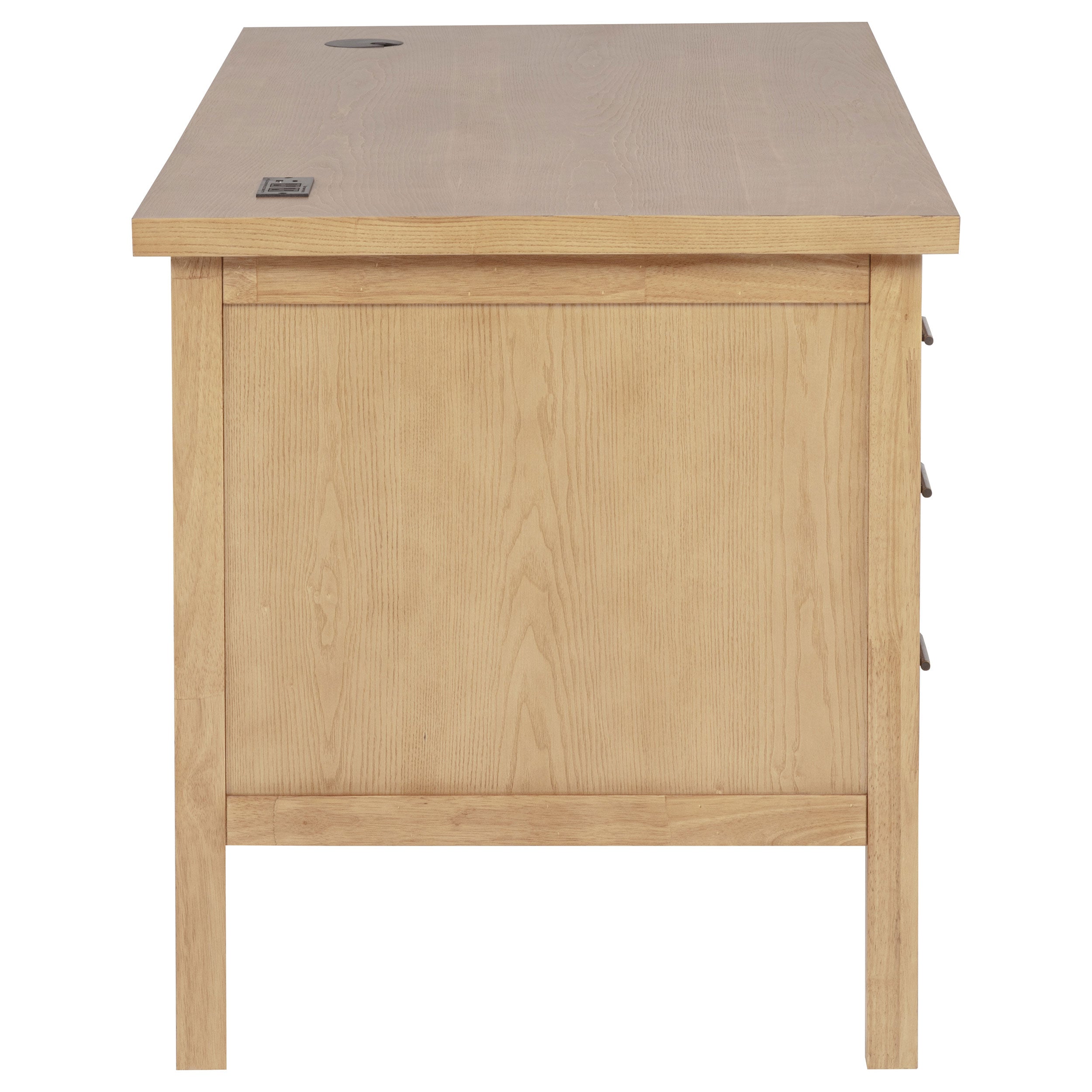 Vermes 66-inch 7-drawer Computer Desk with Power Outlet Light Ash — view 8