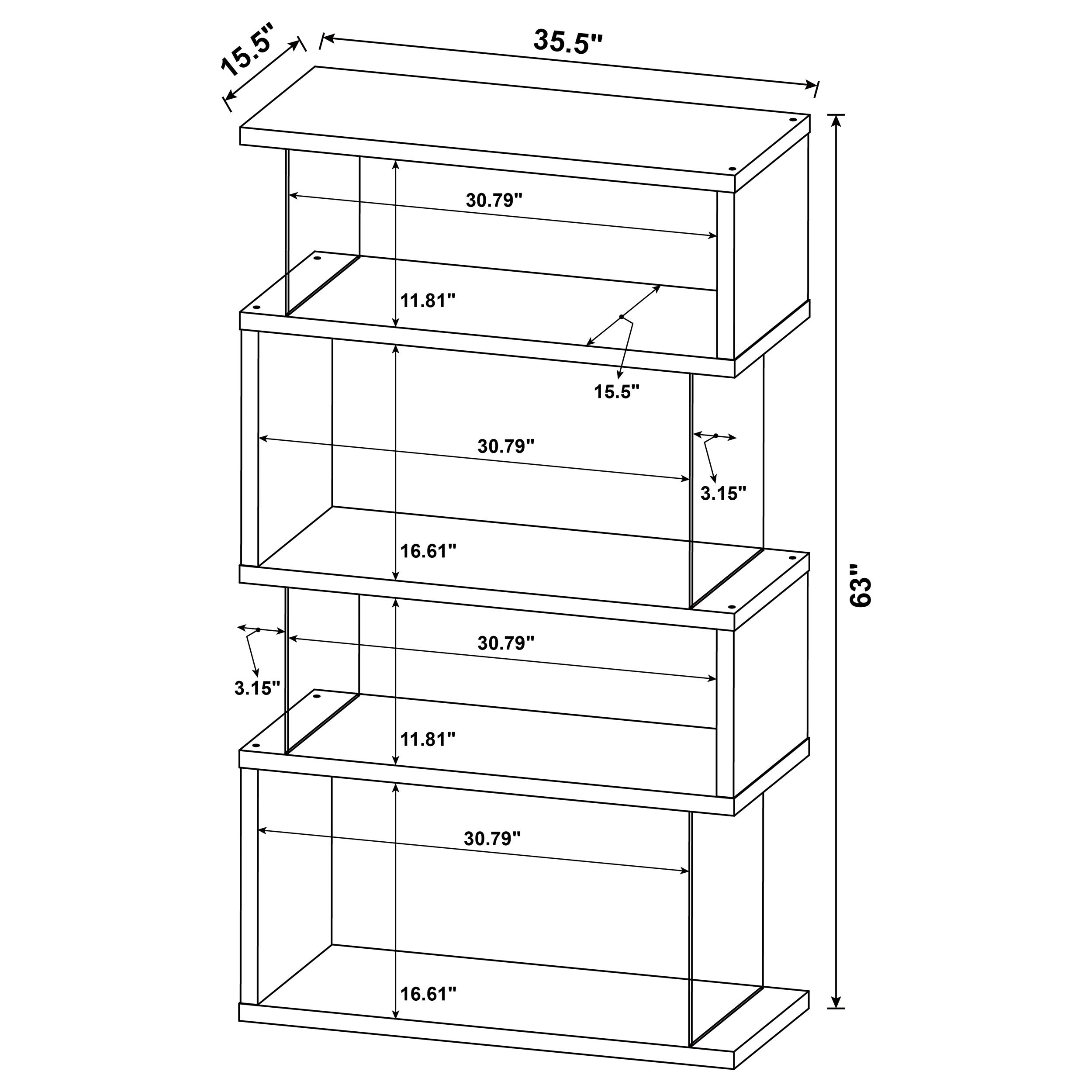 Emelle 63-inch 4-shelf Glass Panel Bookshelf Grey Driftwood — view 11