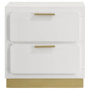 Modern Luxury Nightstand With 2 Drawer Storage