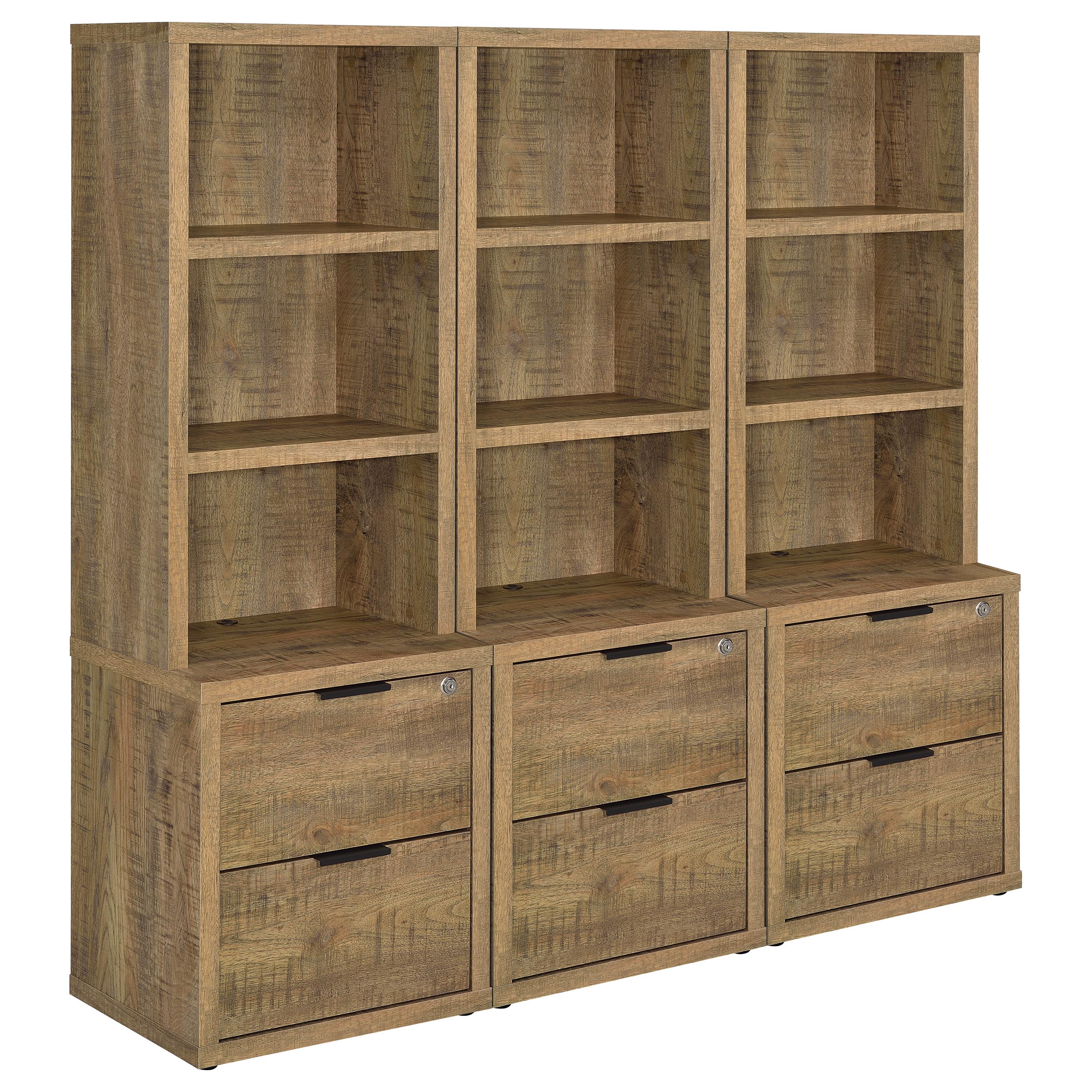 Westpark 3-piece Wall Unit Bookcase Set with USB Mango — view 2