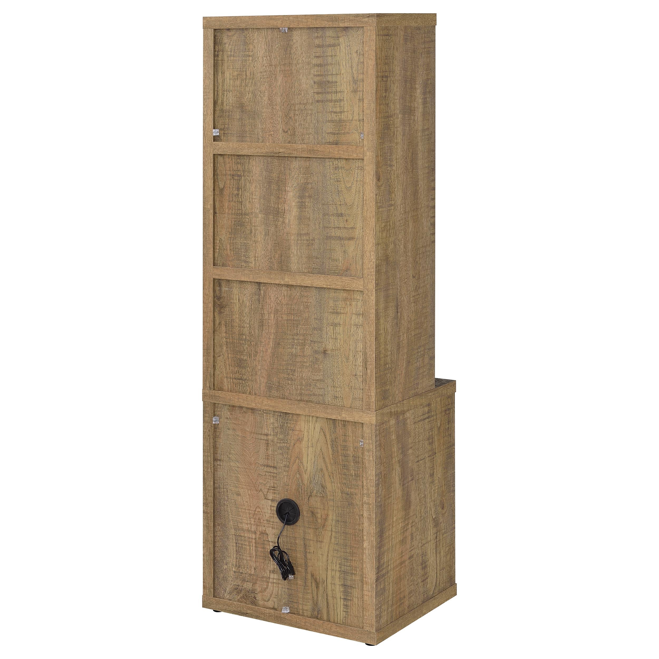 Westpark 3-shelf Bookcase USB and Lockable Drawer Mango — view 8