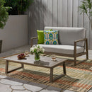 Belgian - Loveseat & Coffee Table Set With Water Resistant Cushions