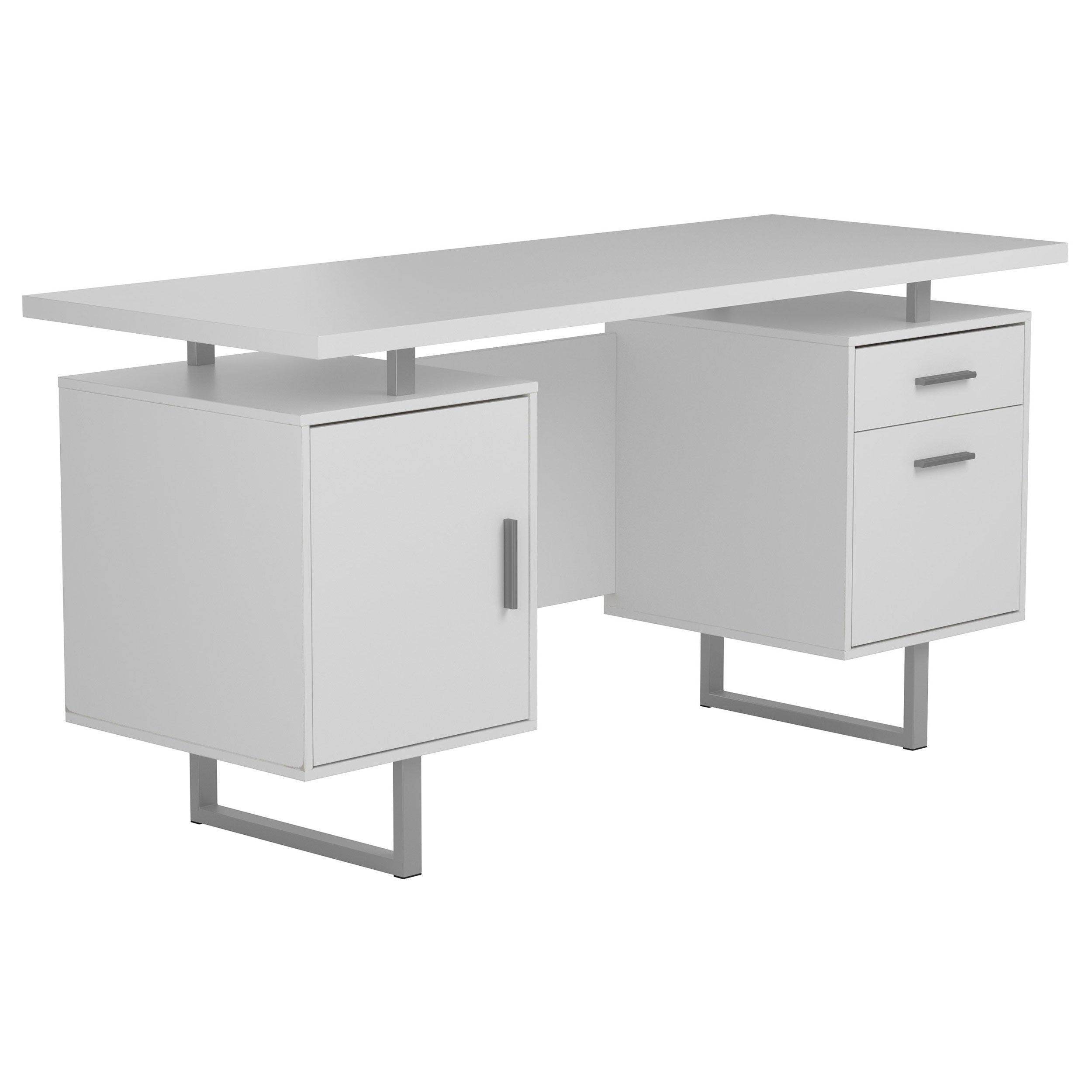 Lawtey 60-inch 2-drawer Computer Desk White High Gloss — view 1