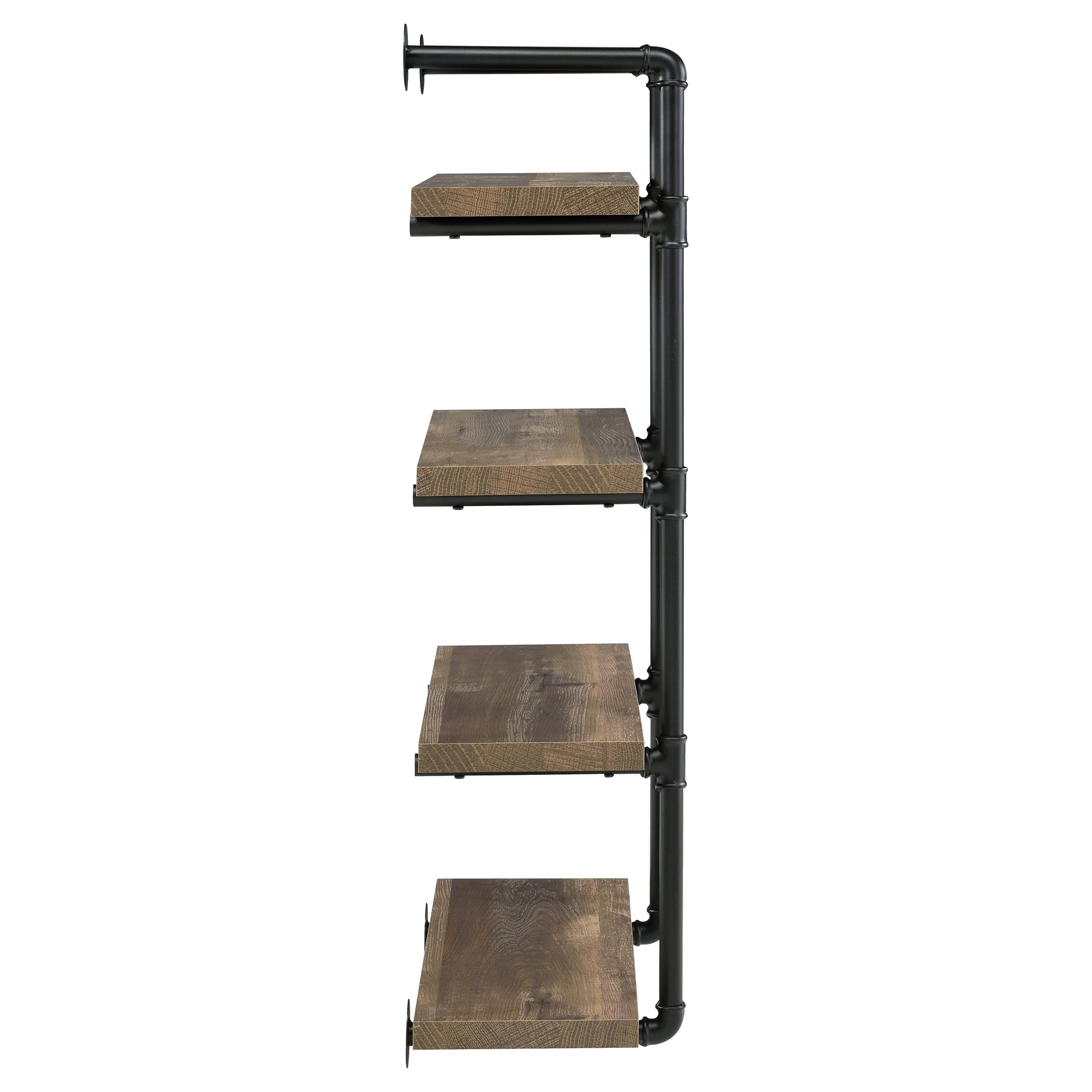 Elmcrest 24-inch 4-shelf Wall Bookshelf Rustic Oak — view 9