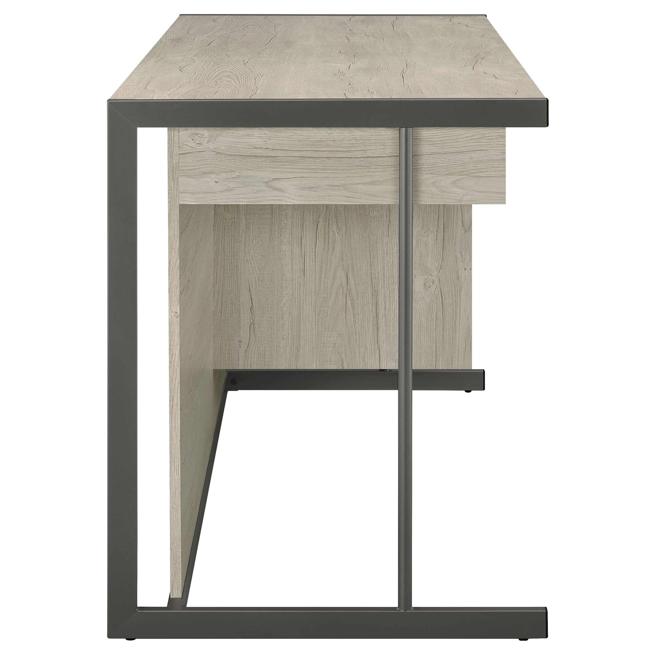 Loomis 60-inch 4-drawer Computer Desk Whitewashed Grey — view 8