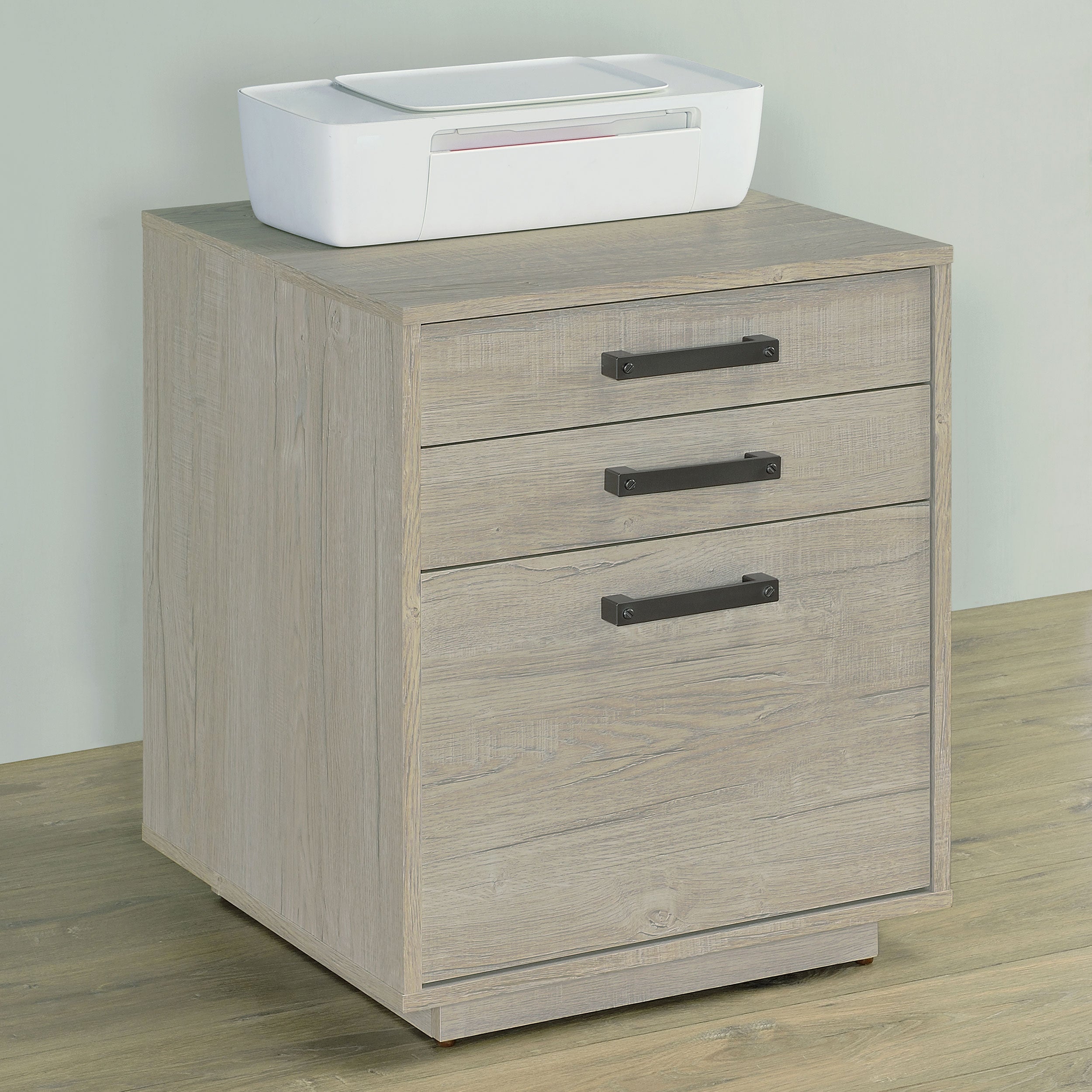 Loomis 3-drawer Home Office File Cabinet Whitewashed Grey — view 2
