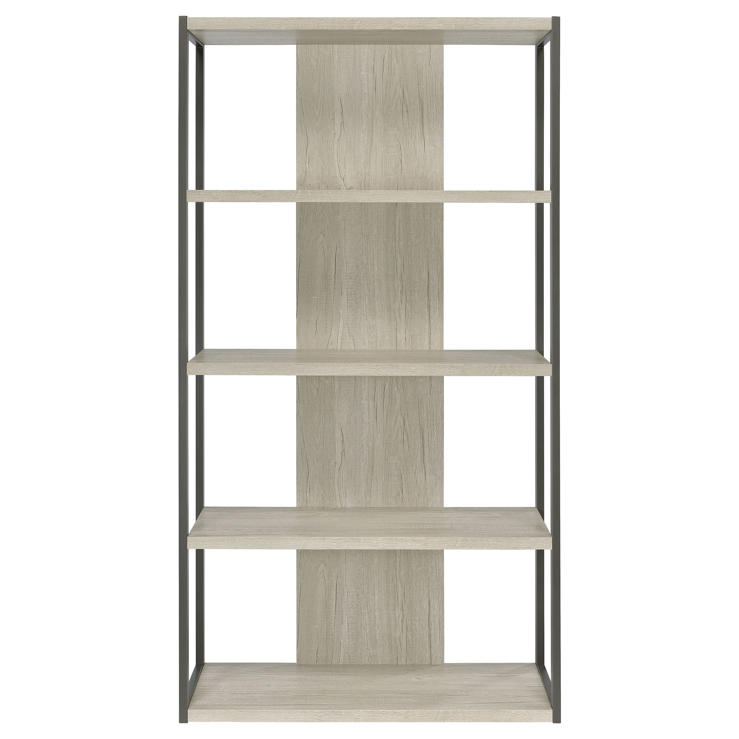 Loomis 72-inch 4-shelf Bookshelf Whitewashed Grey — view 3