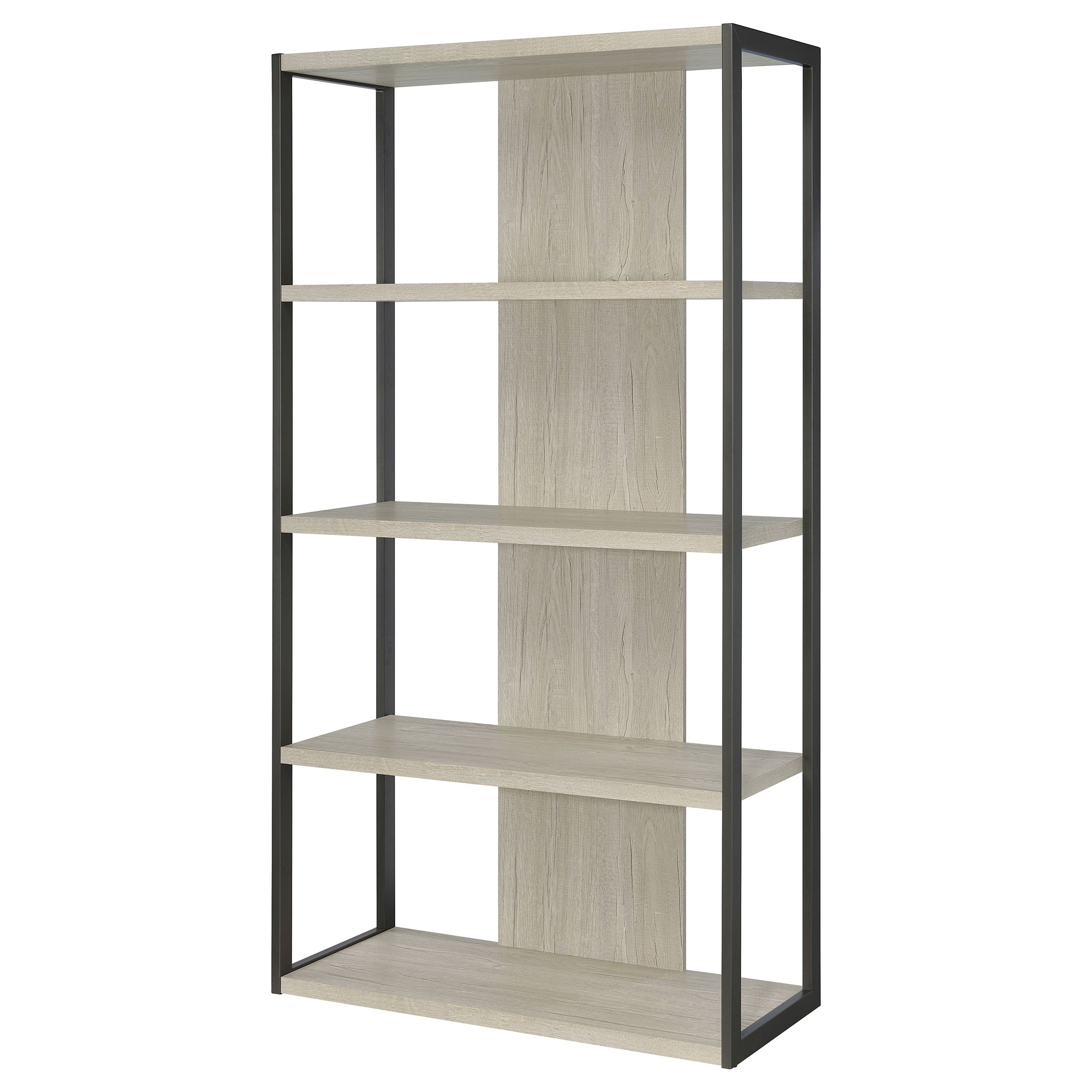 Loomis 72-inch 4-shelf Bookshelf Whitewashed Grey — view 4