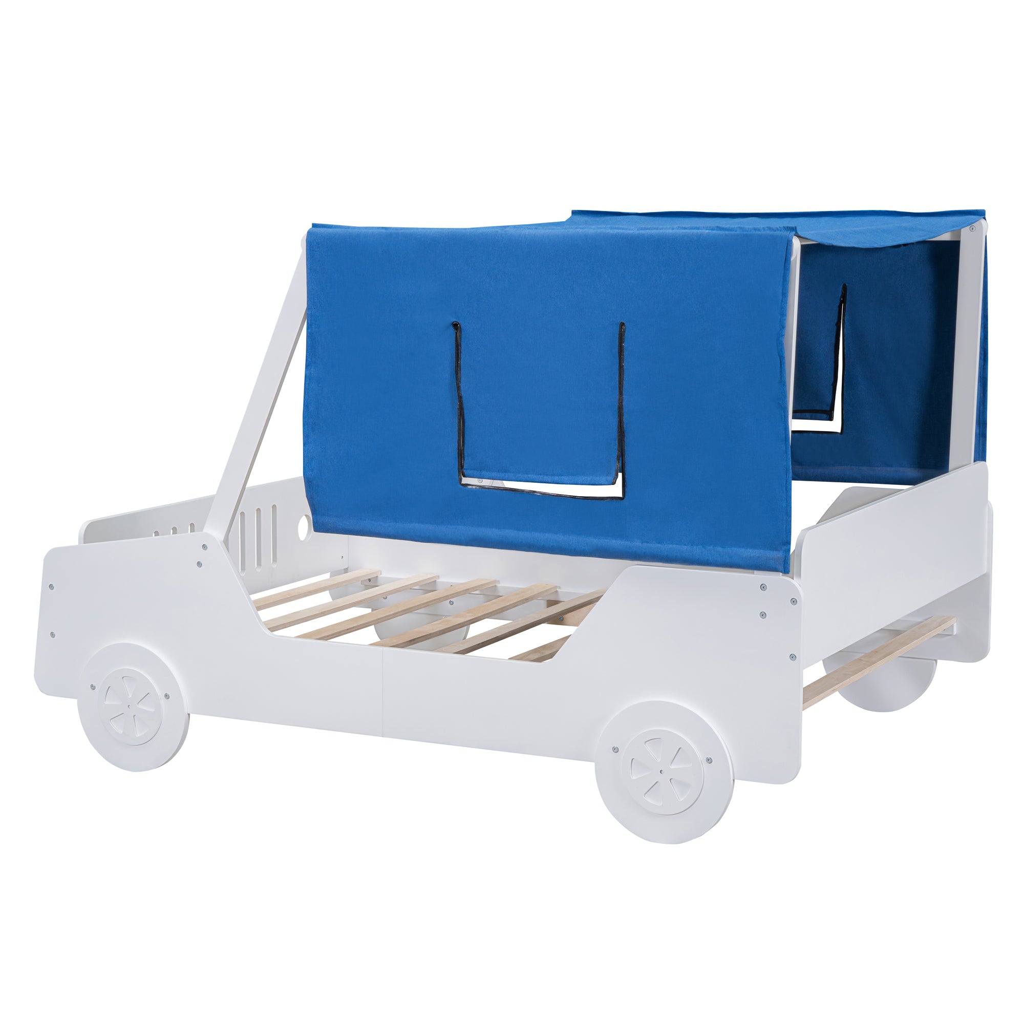 Full Size Car Shaped Bed with Tents,White - Atlantic Fine Furniture Melbourne FL